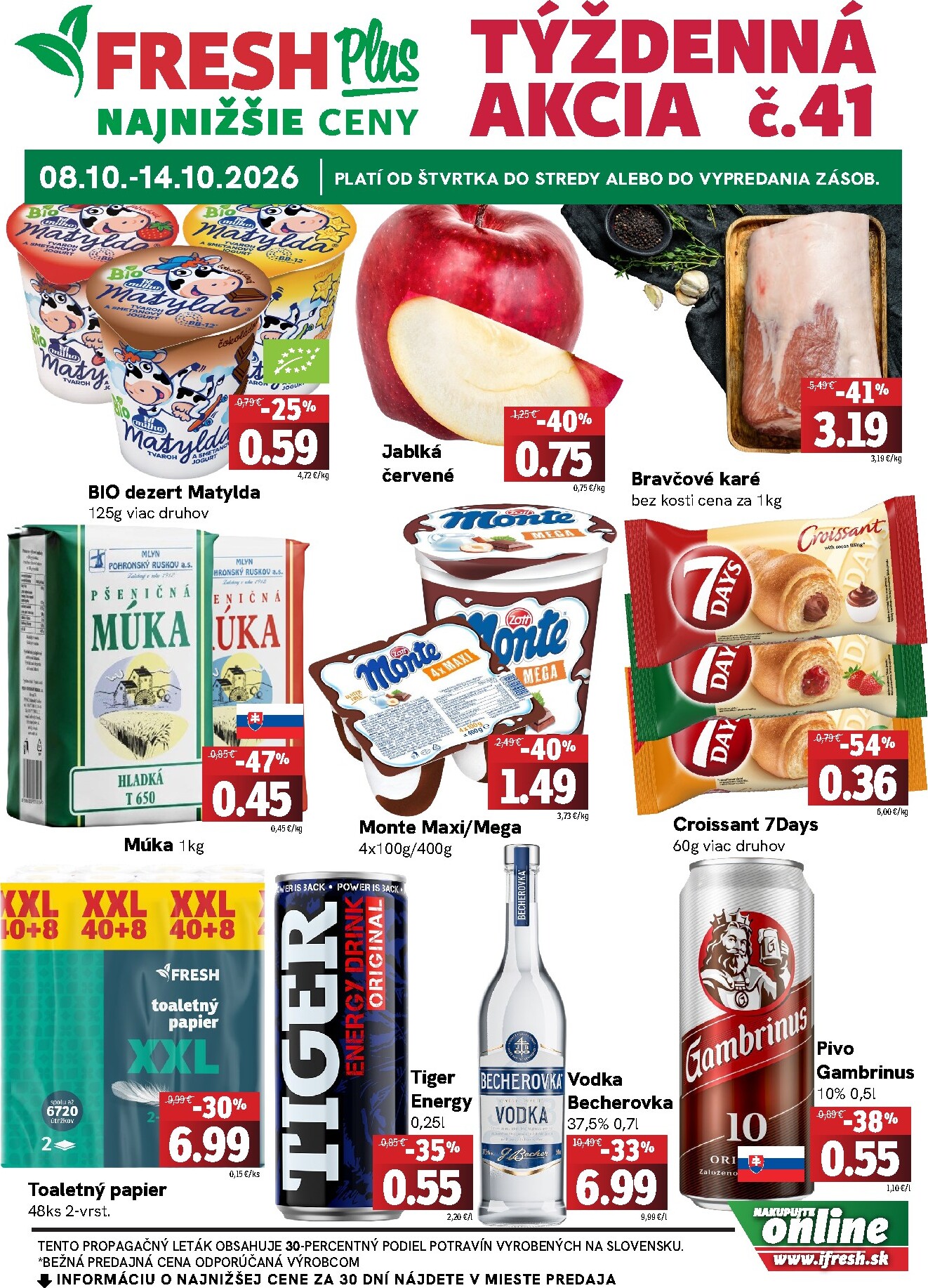 Nový Fresh - Plus leták od štvrtka, 08.10.2026 do stredy, 14.10.2026
