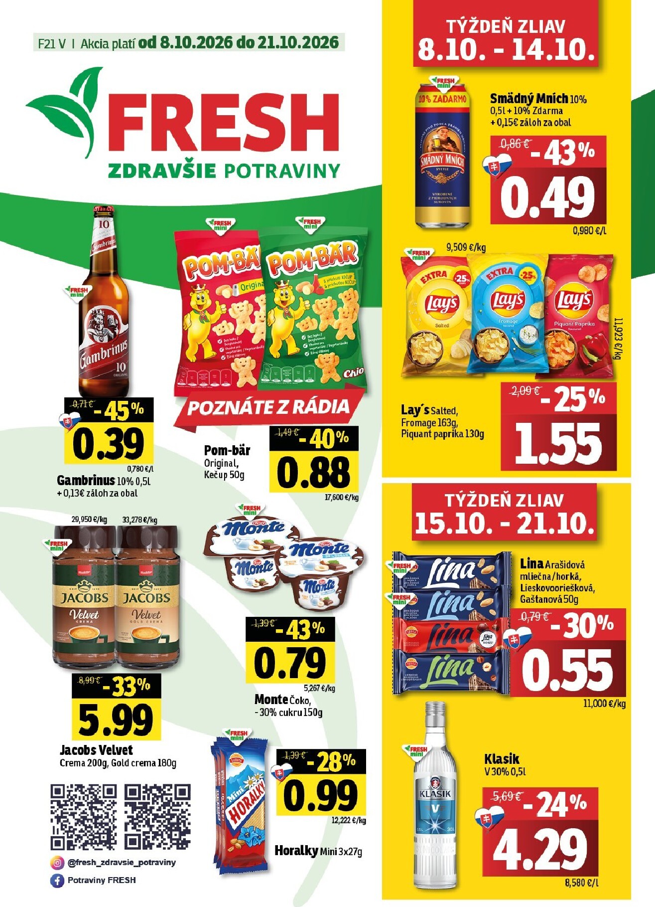 Nový Fresh - Východné Slovensko leták od štvrtka, 08.10.2026 do stredy, 21.10.2026