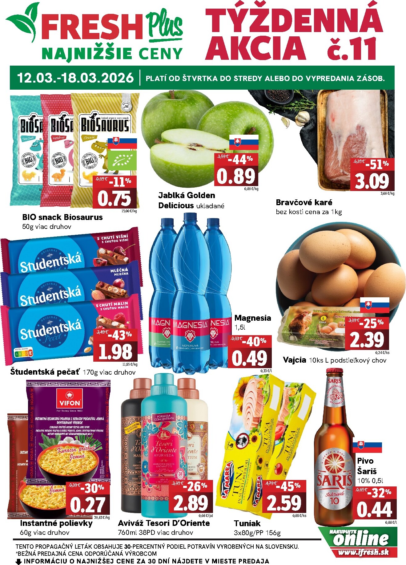 Leták Fresh Plus platný od 12.03.2026 do 18.03.2026