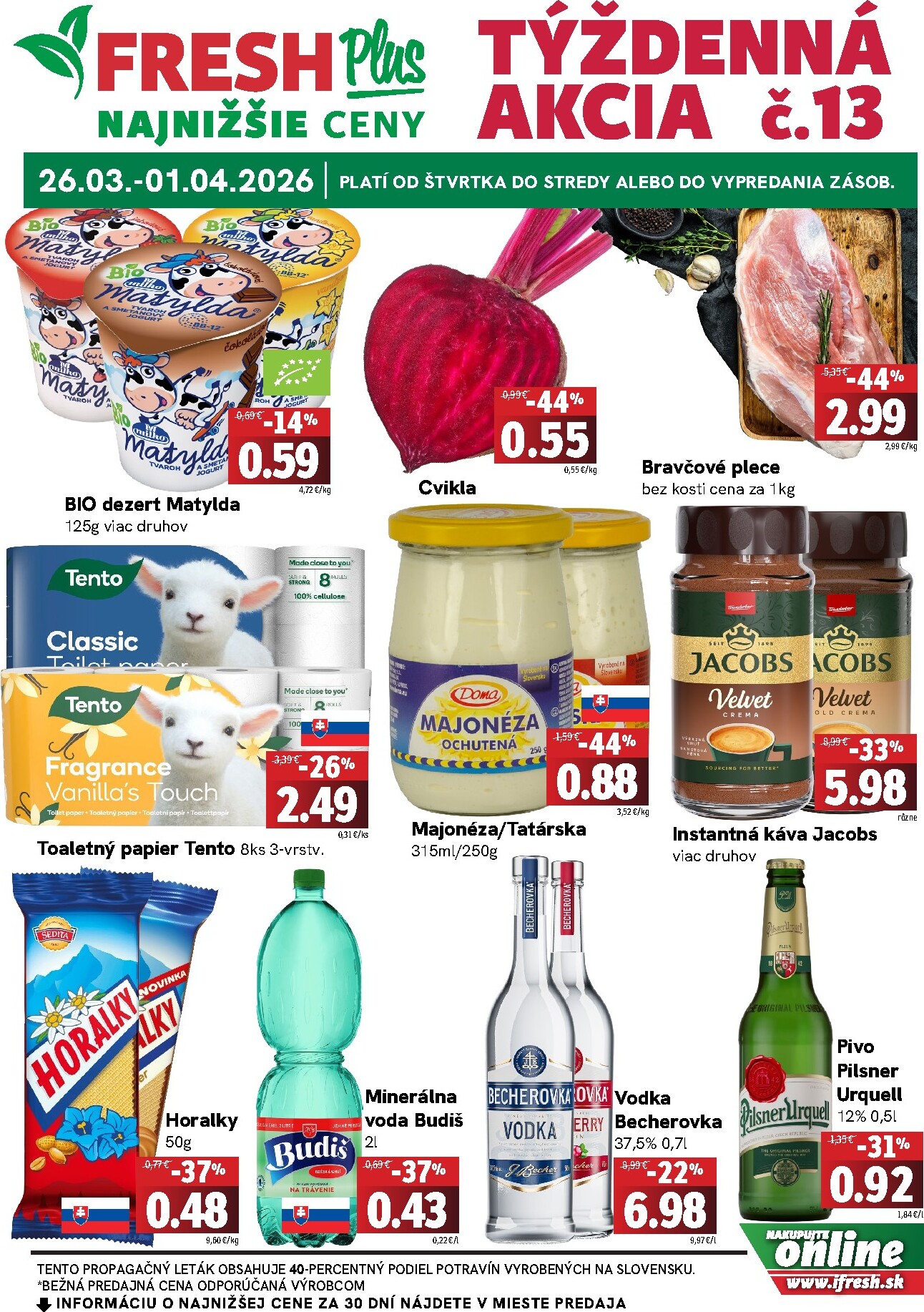 Leták Fresh Plus platný od 26.03.2026 do 01.04.2026