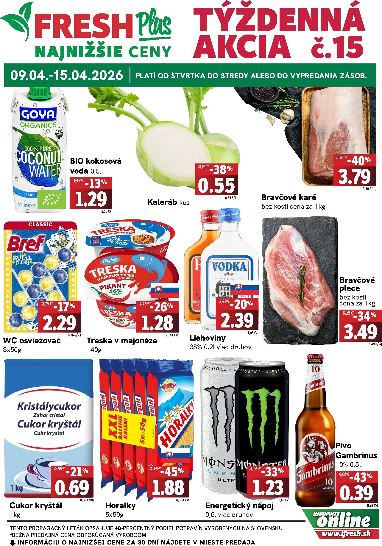 Nový leták Fresh Plus platný od štvrtka, 09.04.2026 do stredy, 15.04.2026