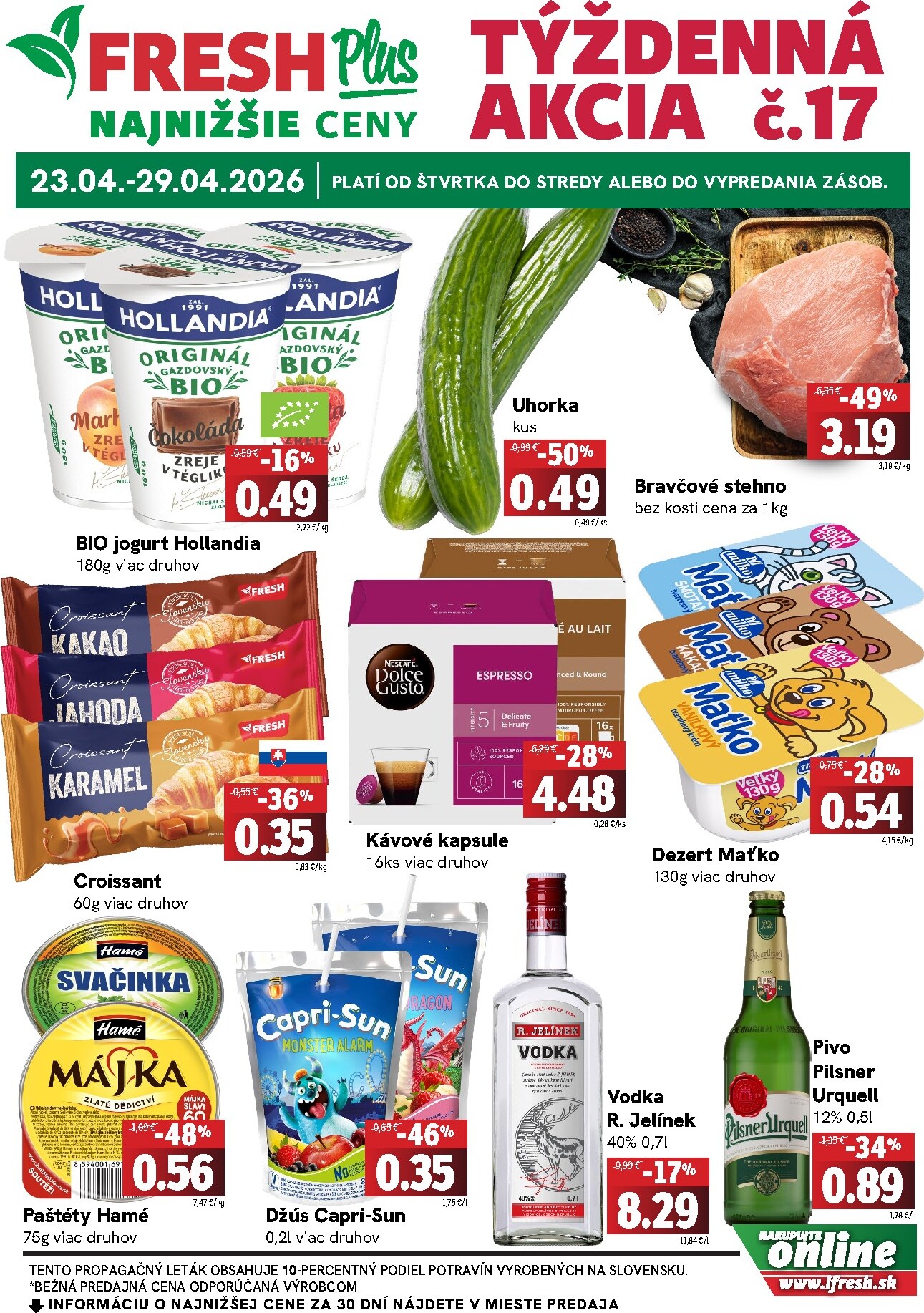 Nový leták Fresh - Plus od štvrtka, 23.04.2026 do stredy, 29.04.2026