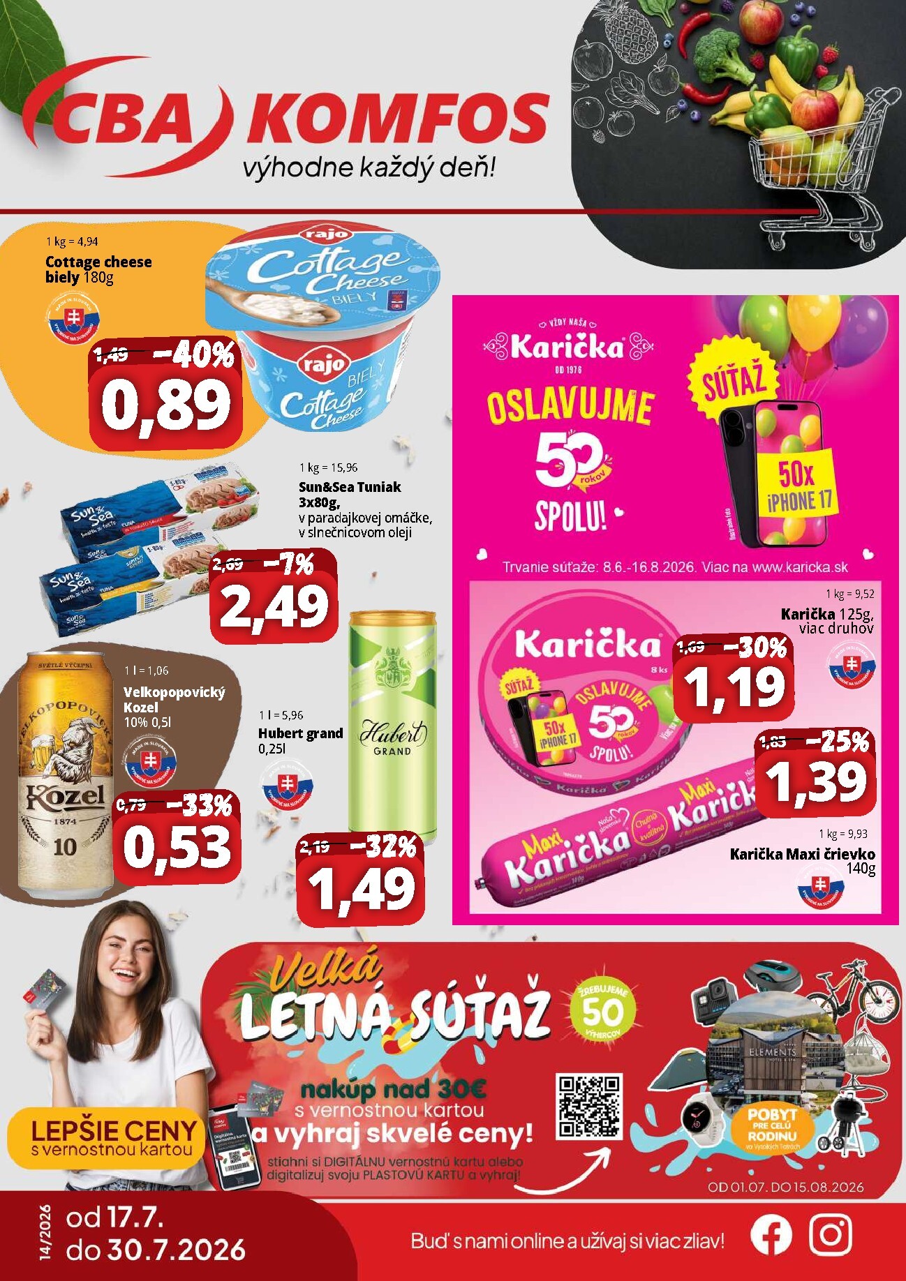 Nový CBA - Komfos leták od piatku, 17.07.2026 do štvrtka, 30.07.2026