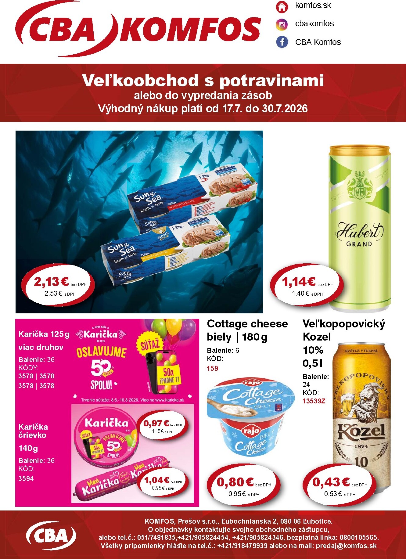 Aktuálny CBA - Veľkoobchod leták od piatku, 17.07.2026 do štvrtka, 30.07.2026