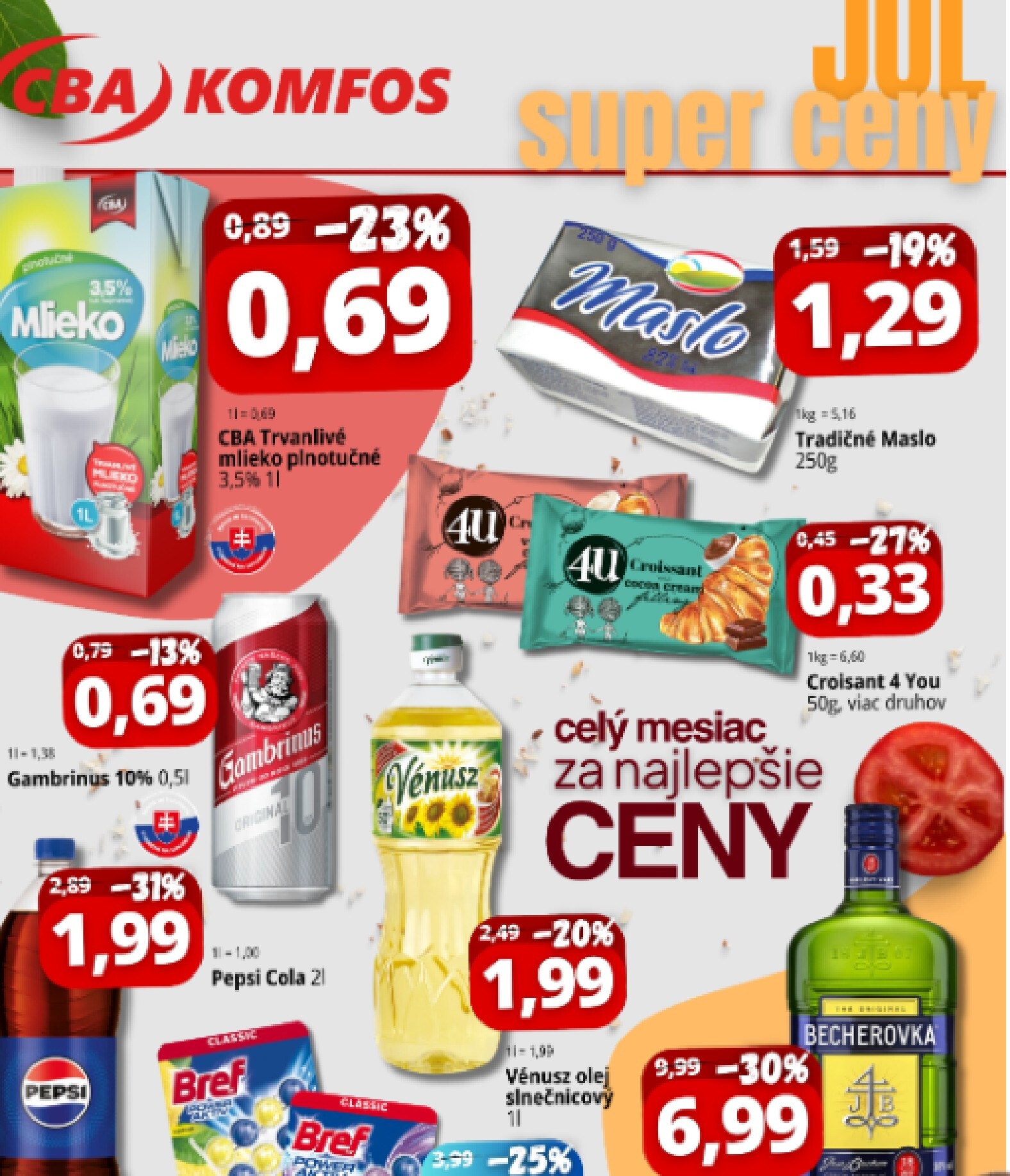 Aktuálny CBA - Júl skvelé ceny leták od stredy, 01.07.2026 do piatku, 31.07.2026