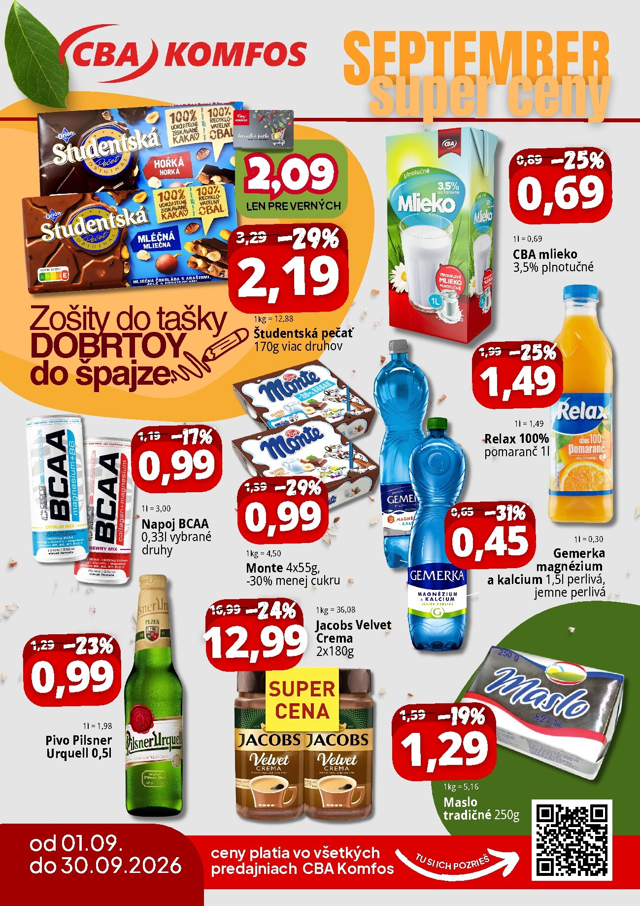 Nový CBA - Super ceny leták od utorka, 01.09.2026 do stredy, 30.09.2026