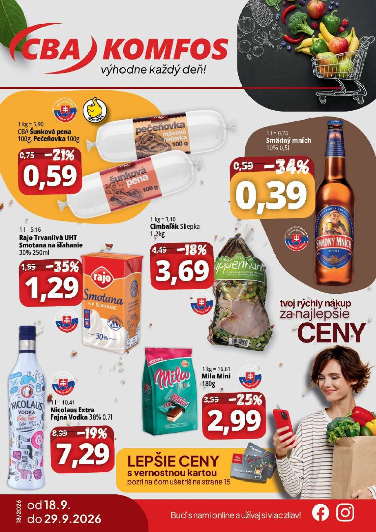 Nový CBA - Komfos leták od piatku, 18.09.2026 do utorka, 29.09.2026