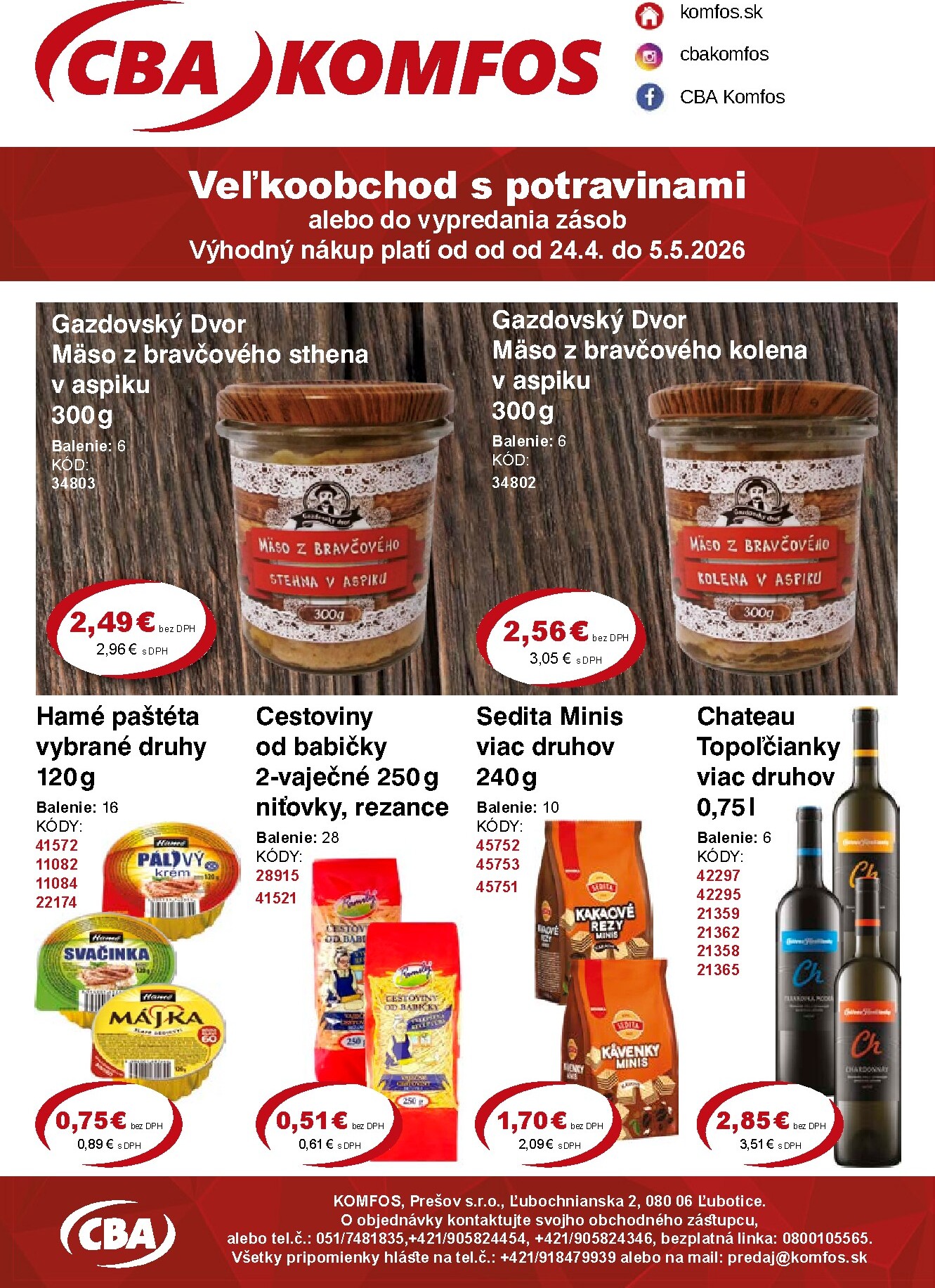 Nový leták CBA - Veľkoobchod od piatku, 24.04.2026 do utorka, 05.05.2026