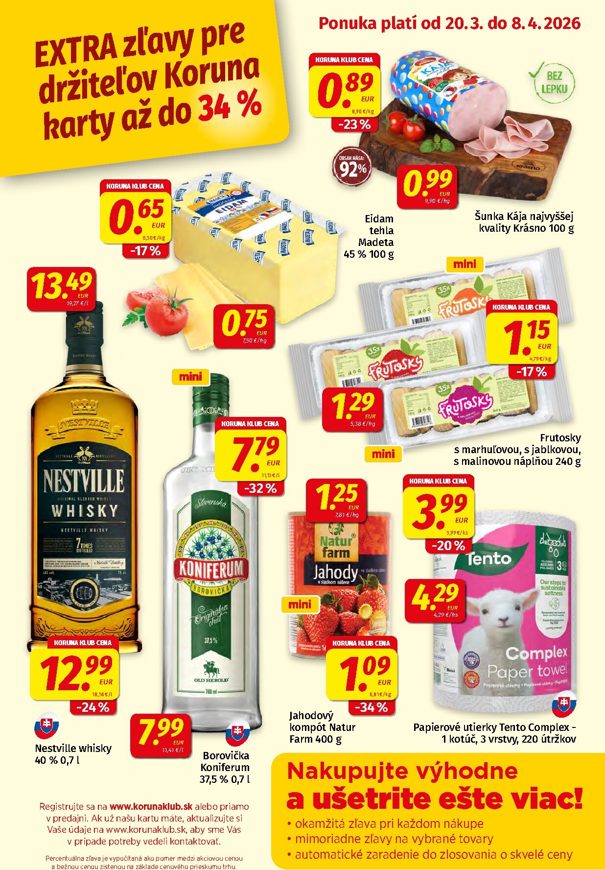 Leták Koruna - Klub platný od 20.03.2026 do 08.04.2026