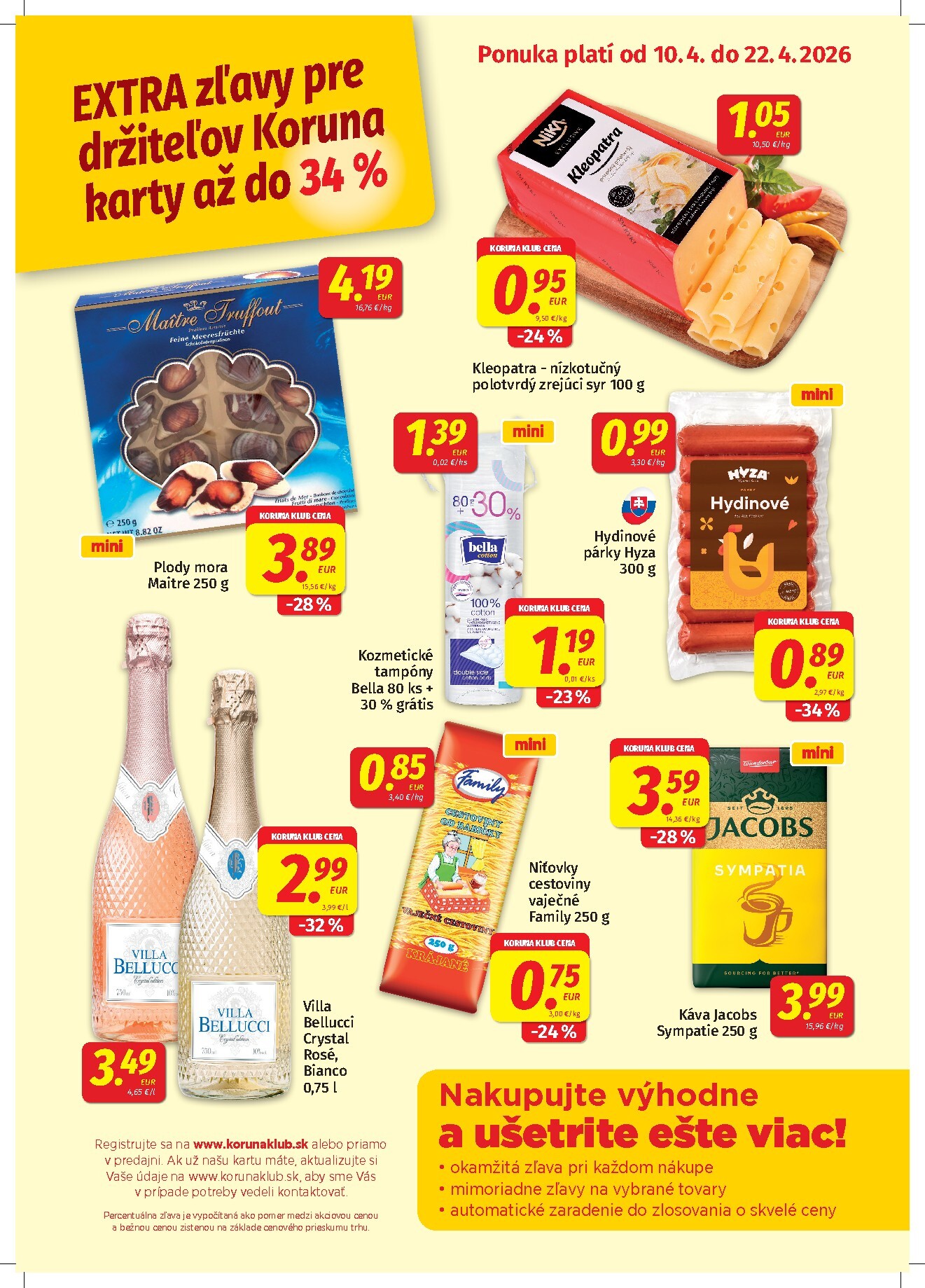 Nový leták Koruna - Klub platný od piatku, 10.04.2026 do stredy, 22.04.2026