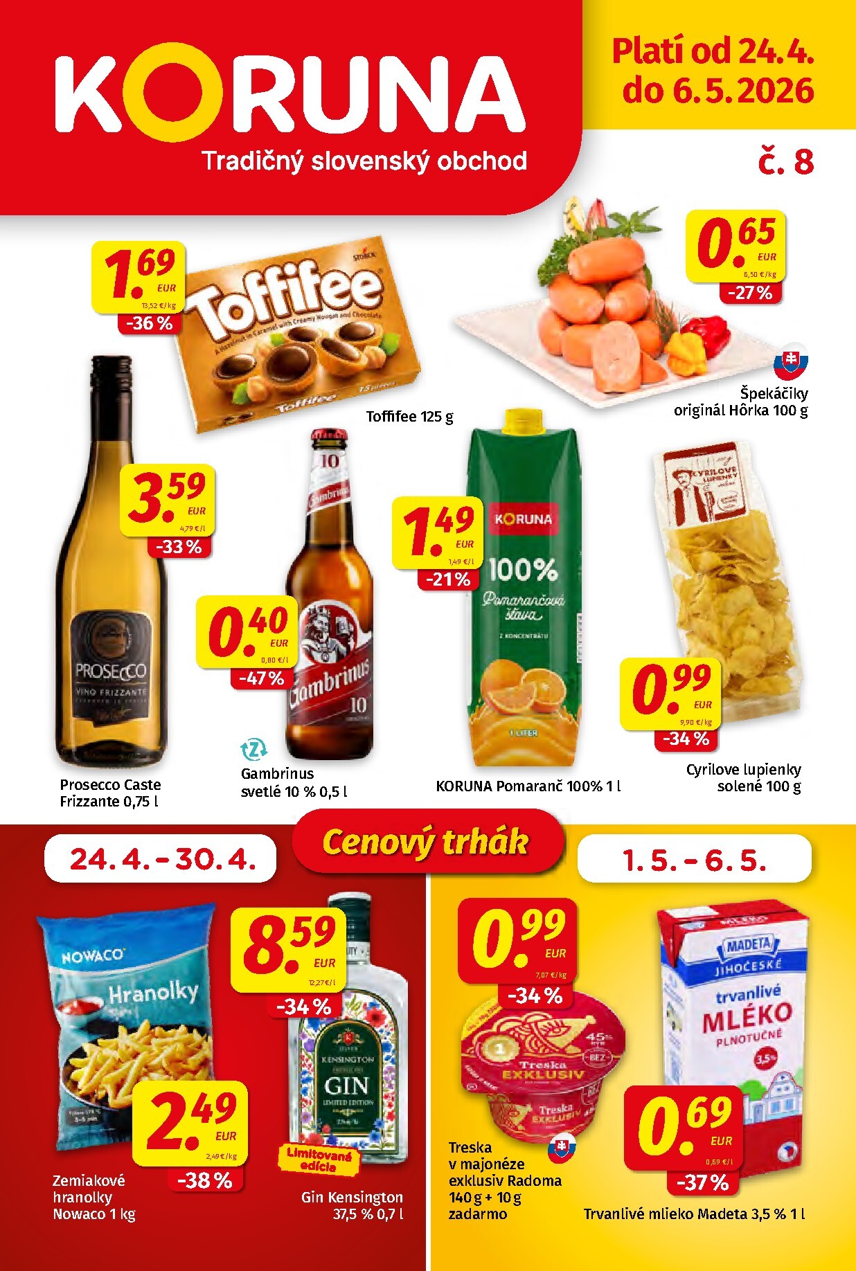 Nový leták Koruna od piatku, 24.04.2026 do stredy, 06.05.2026