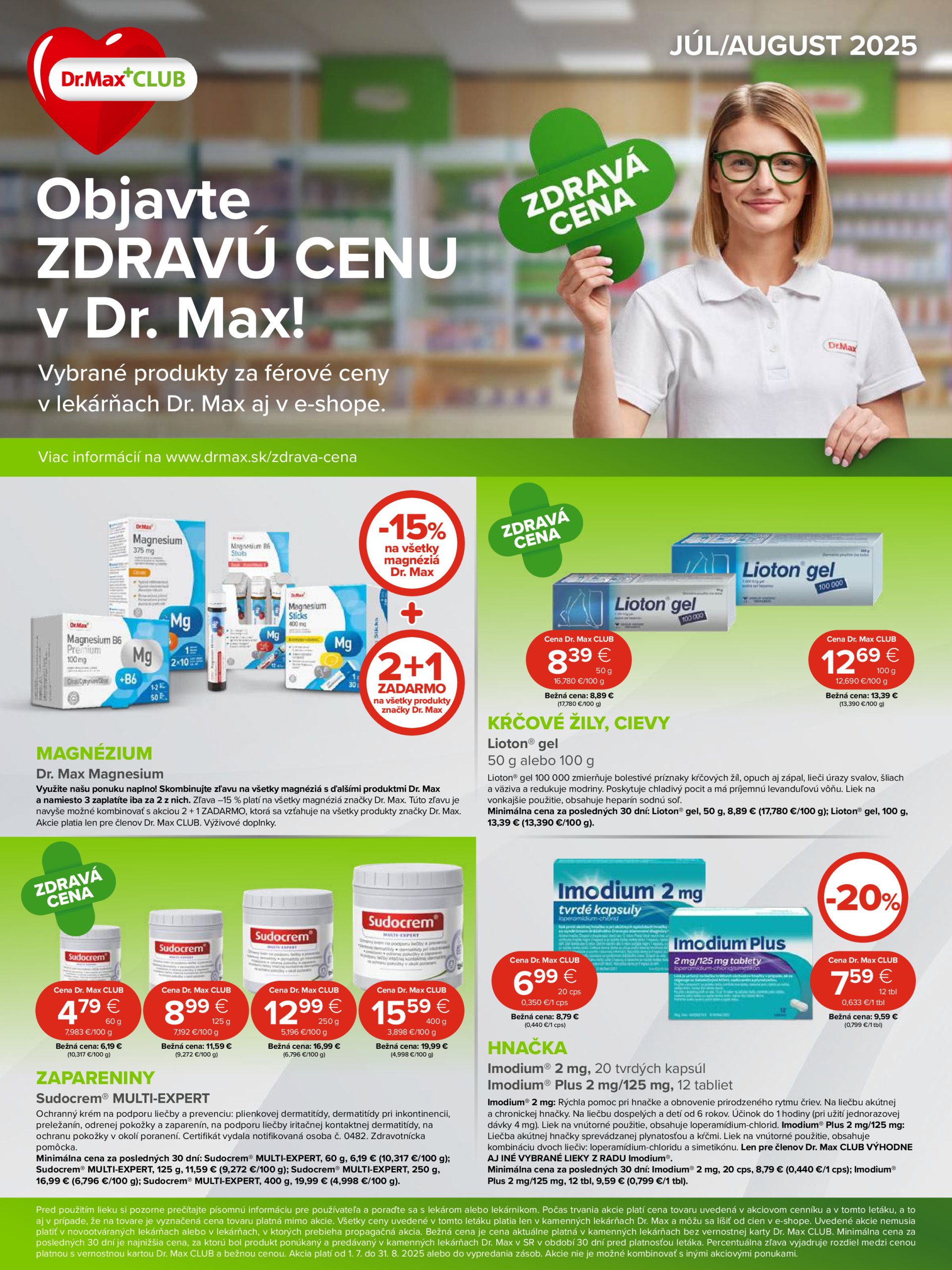 Leták Dr. Max platný od 01.07. do 31.08.