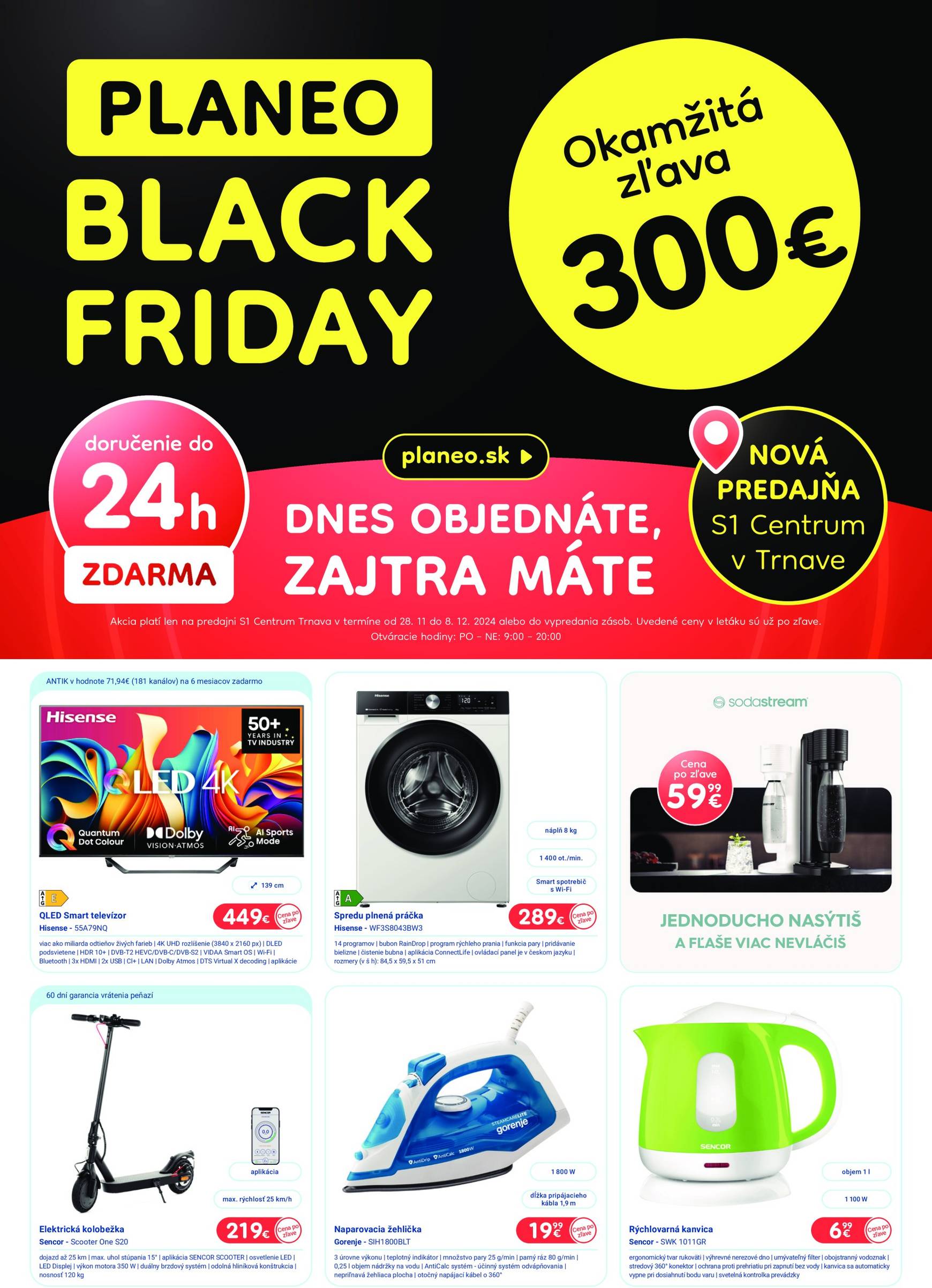Planeo elektro - Nová prodejna Trnava Black Friday leták platný od 28.11. - 08.12.