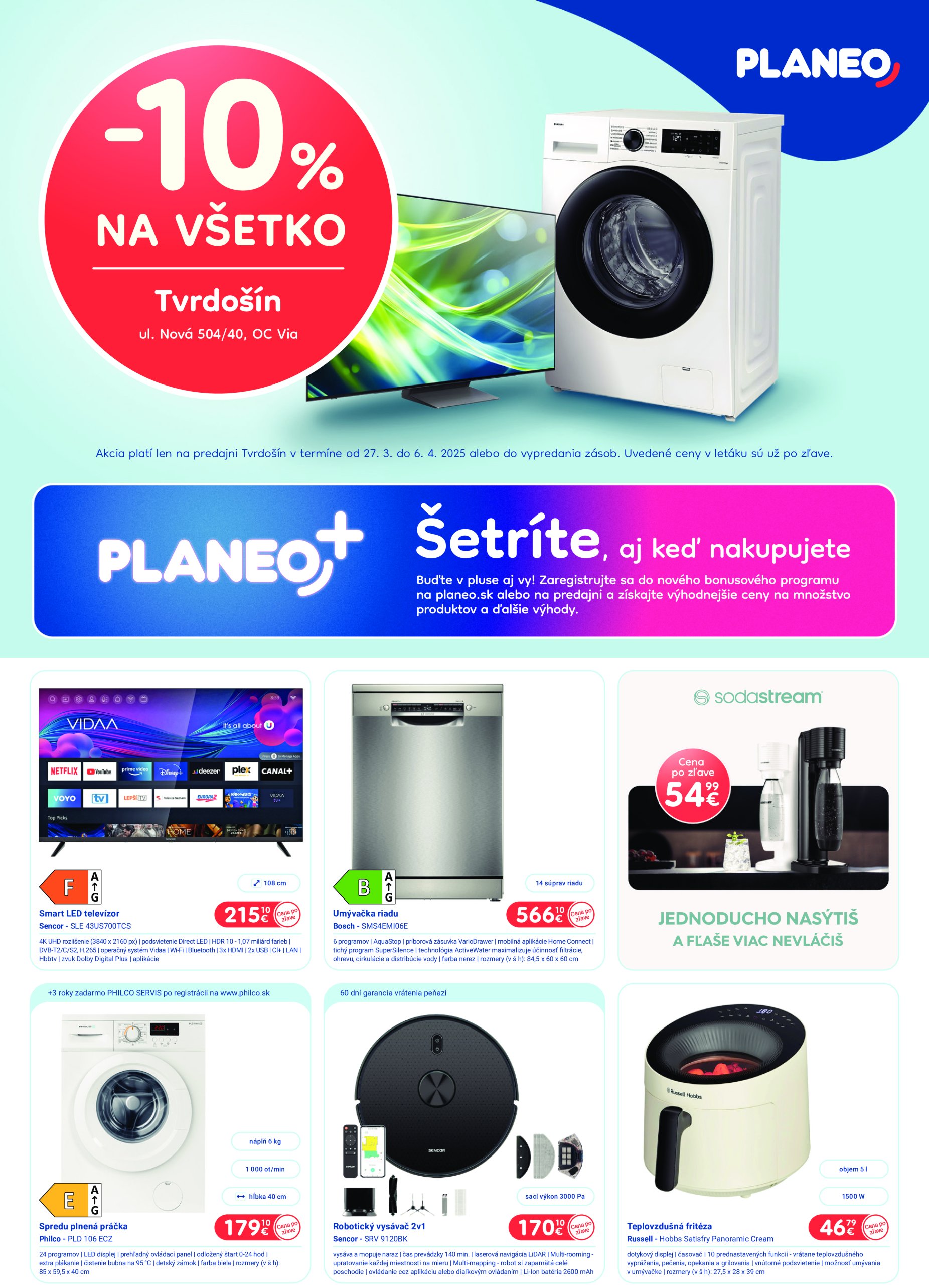 Planeo elektro - Tvrdošín leták platný od 27.03. - 06.04.
