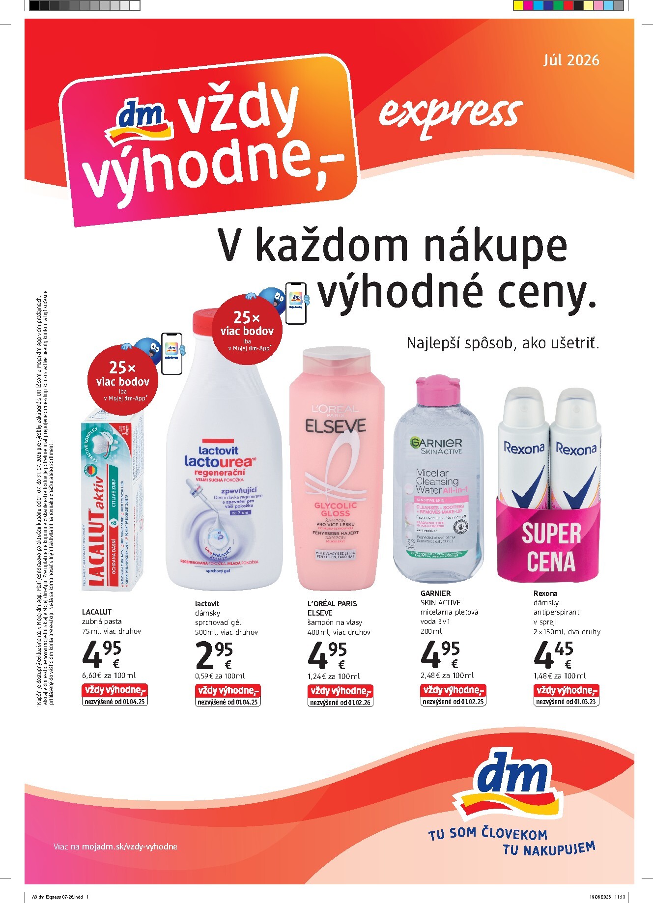 Aktuálny dm drogerie express leták od stredy, 01.07.2026 do piatku, 31.07.2026
