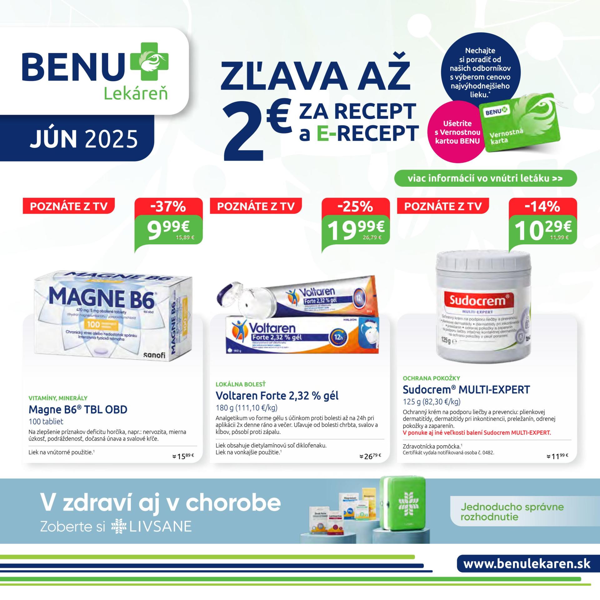 Leták BENU Lekáreň platný od 01.07. do 31.07.