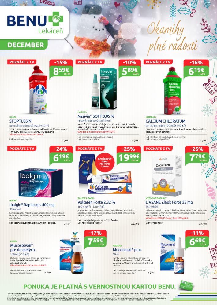 Leták BENU Lekáreň platný od 01.12. do 31.12.
