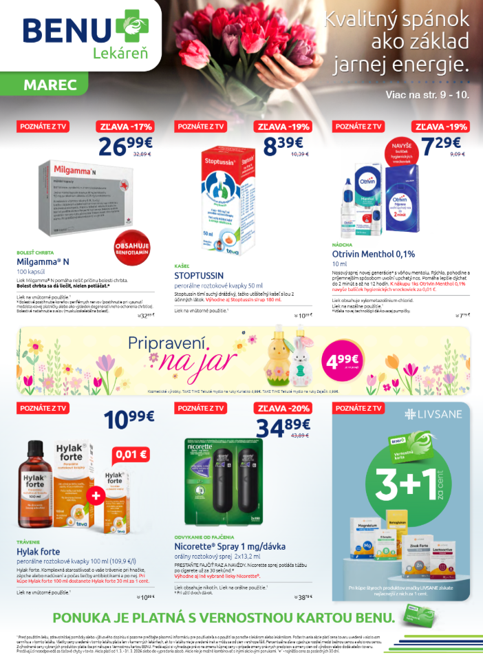 Leták BENU Lekáreň platný od 01.03.2026 do 31.03.2026
