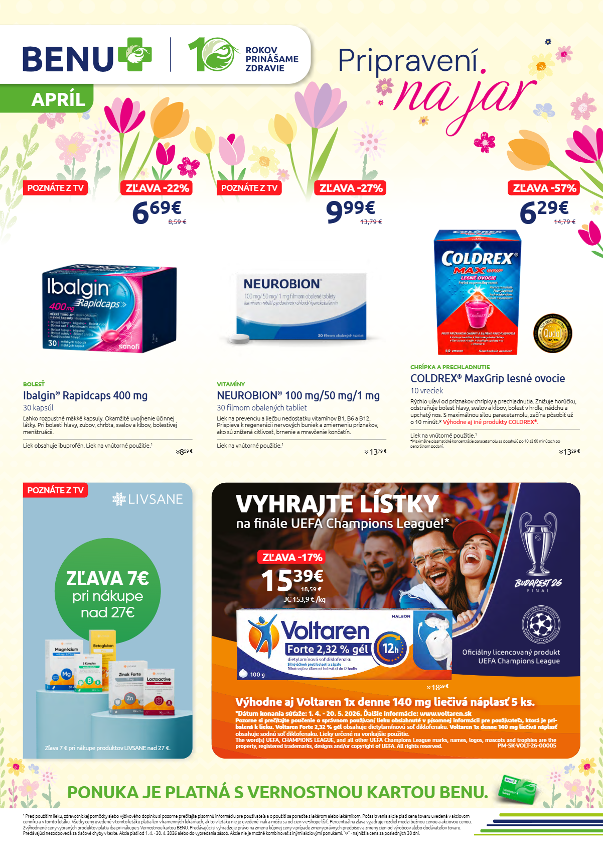 Leták BENU Lekáreň platný od 01.04.2026 do 30.04.2026
