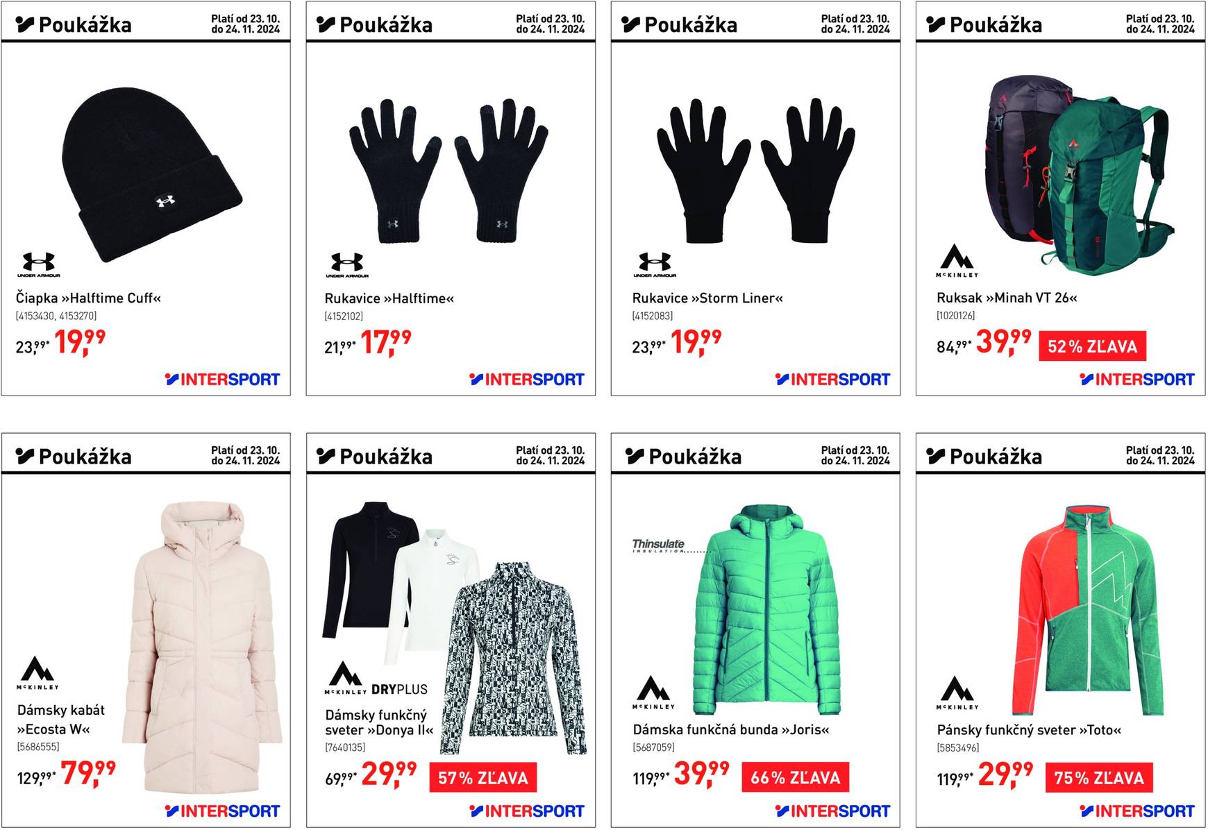 Intersport - Poukážky leták platný od 23.10. - 24.11.