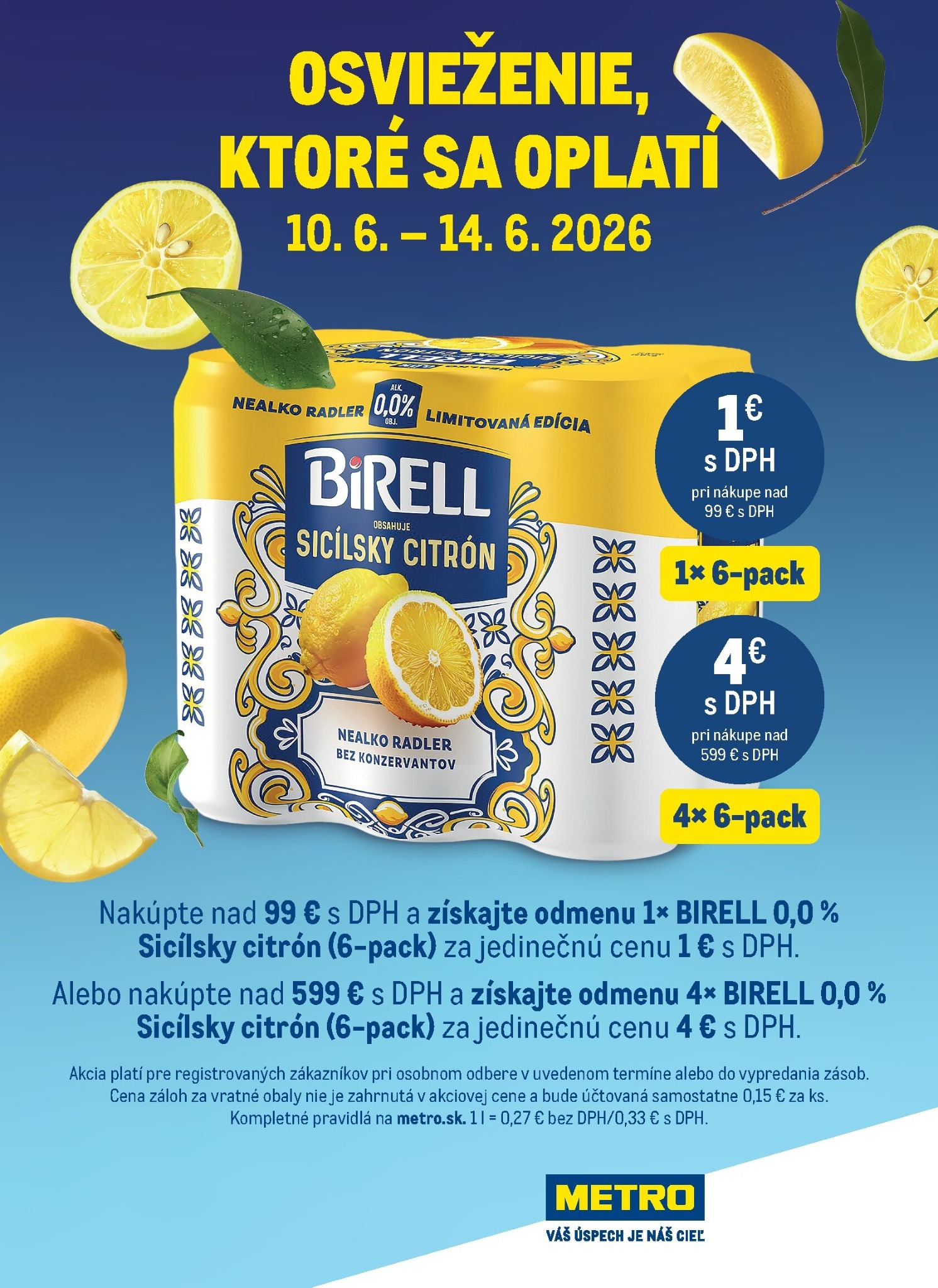 Aktuálny Metro - Birell leták od stredy, 10.06.2026 do nedele, 14.06.2026
