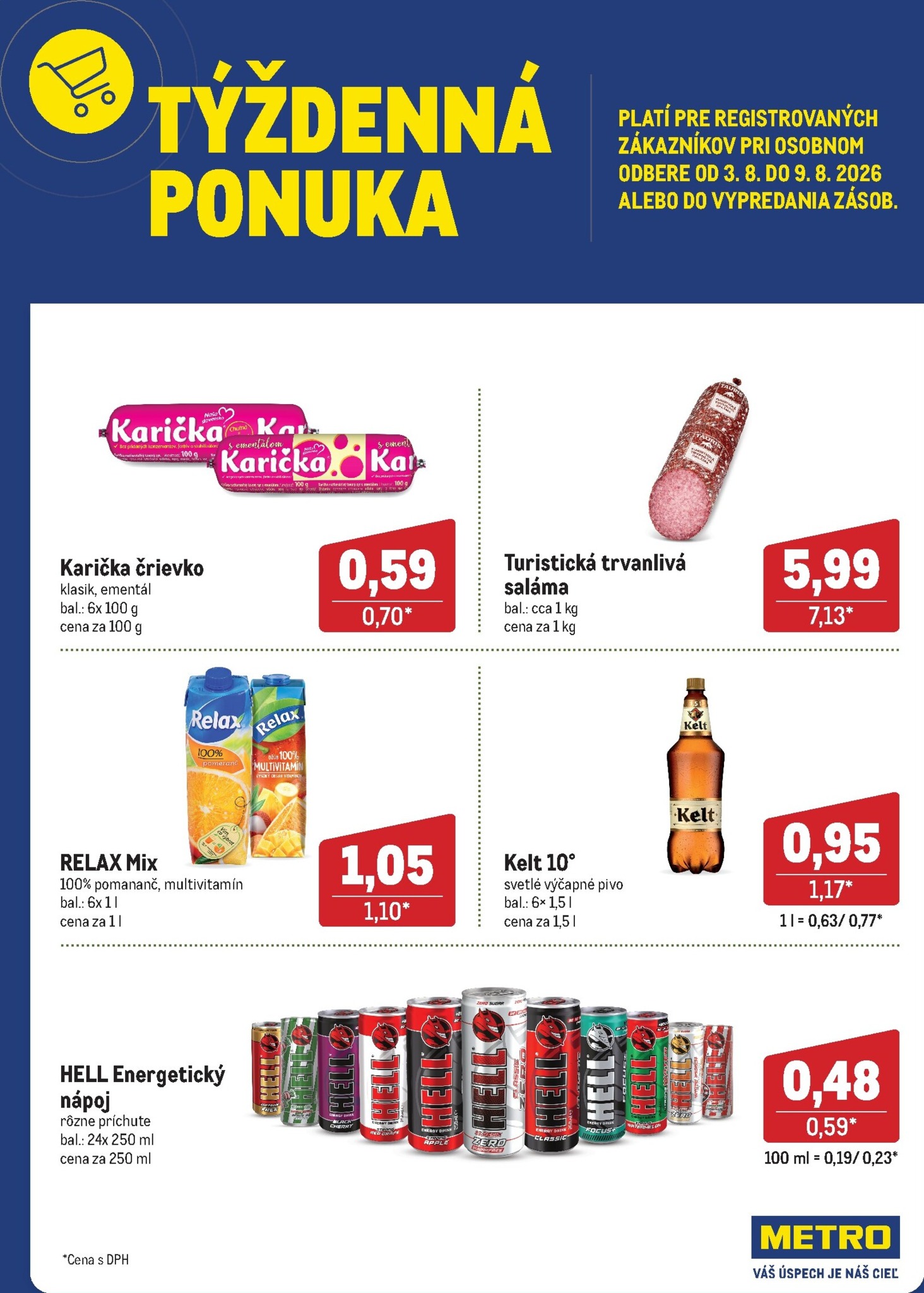 Aktuálny Metro - Týždenná ponuka leták od pondelka, 03.08.2026 do nedele, 09.08.2026