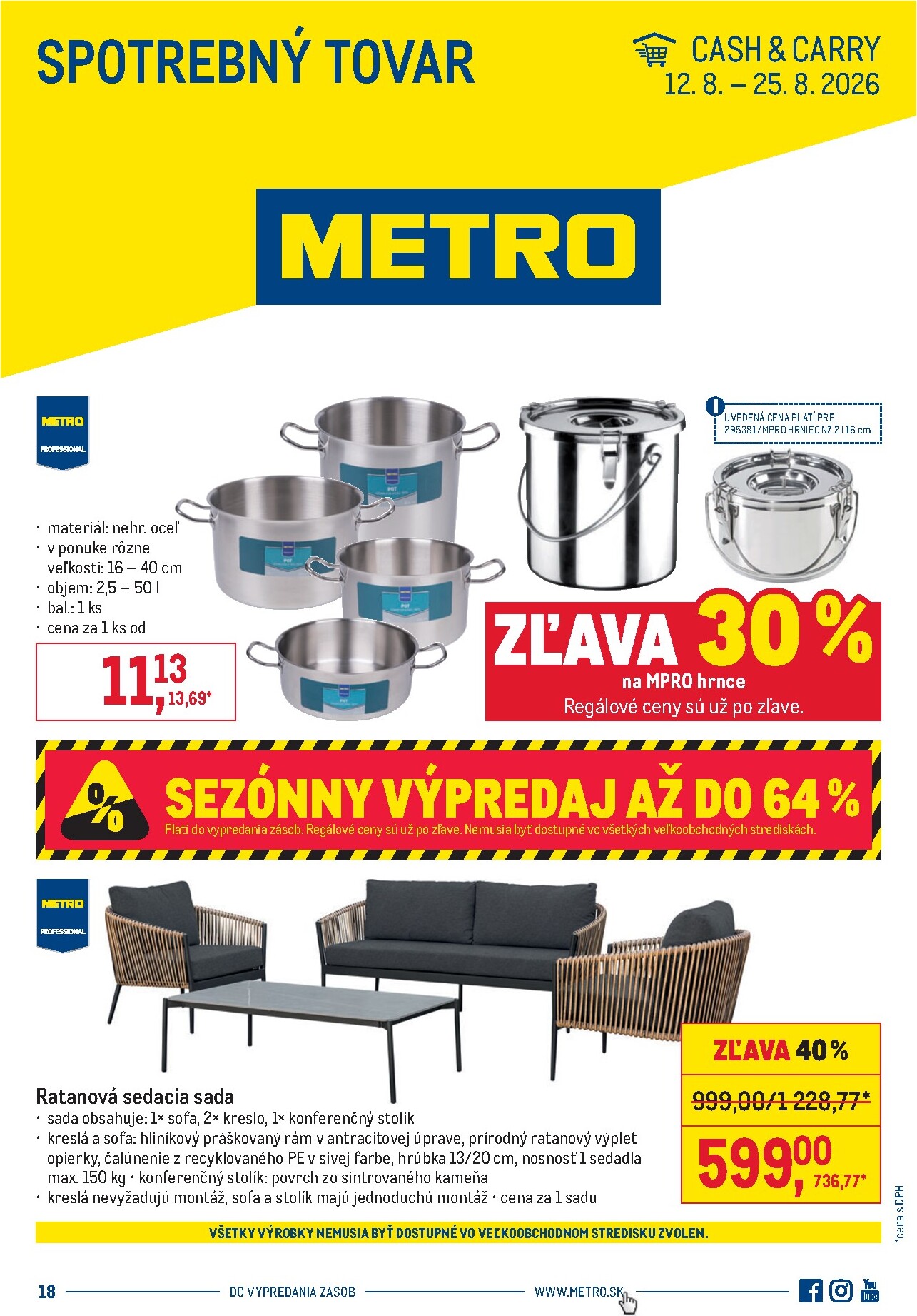 Aktuálny Metro - Spotrebný tovar leták od stredy, 12.08.2026 do utorka, 25.08.2026