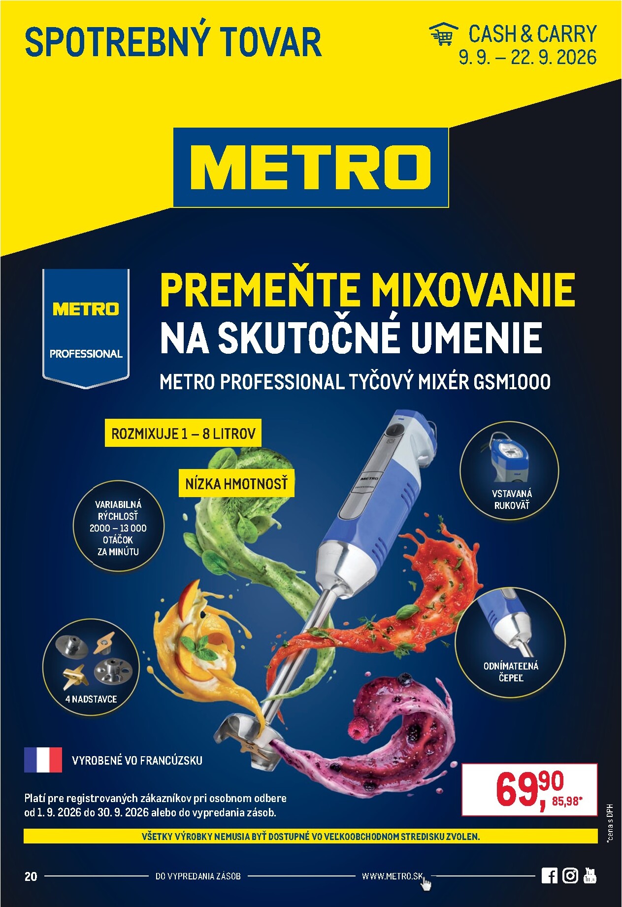 Aktuálny Metro - Spotrebný tovar leták od stredy, 09.09.2026 do utorka, 22.09.2026