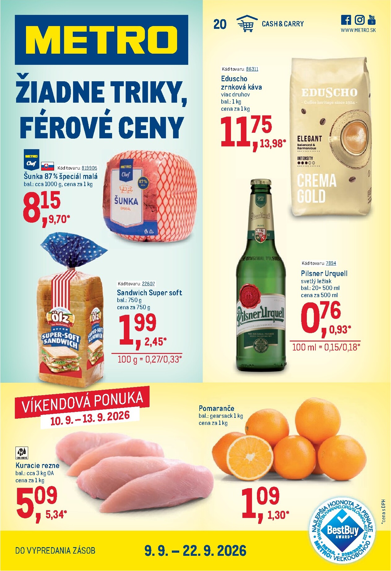 Aktuálny Metro leták od stredy, 09.09.2026 do utorka, 22.09.2026