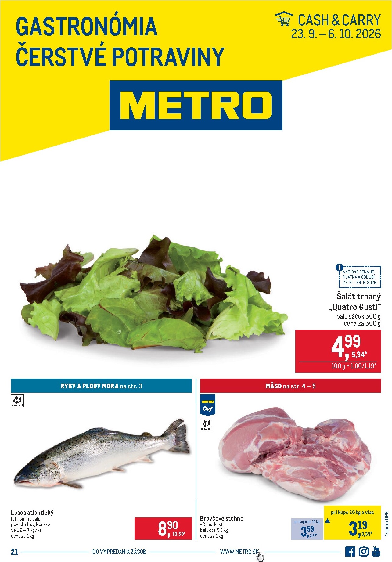 Aktuálny Metro - Gastronómia leták od stredy, 23.09.2026 do utorka, 06.10.2026