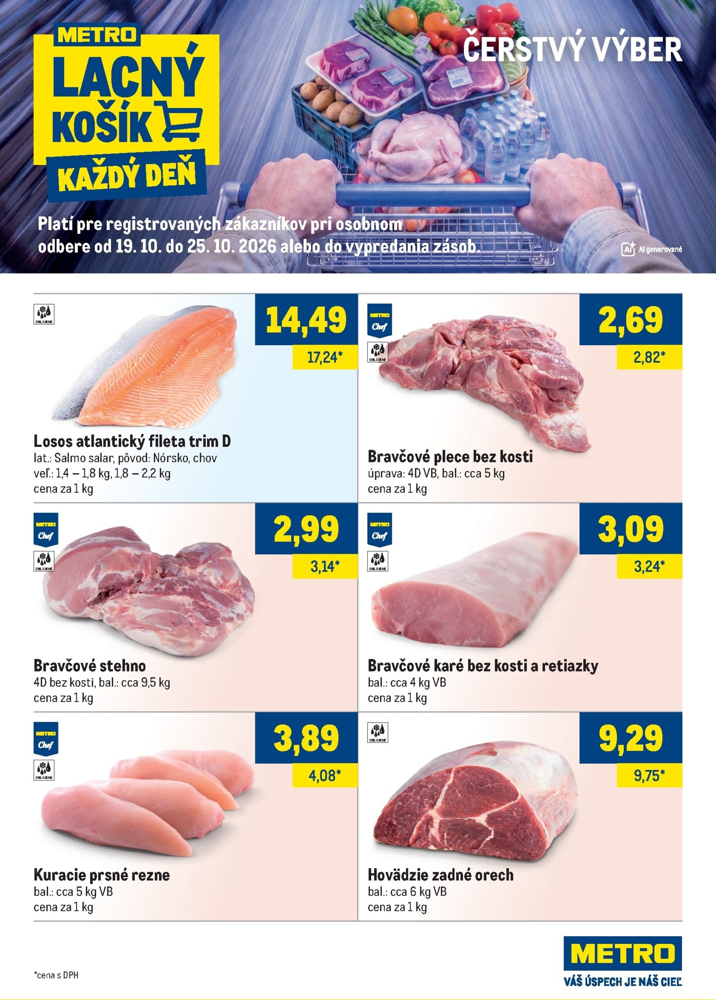 Aktuálny Metro - Lacný košík leták od pondelka, 19.10.2026 do nedele, 25.10.2026