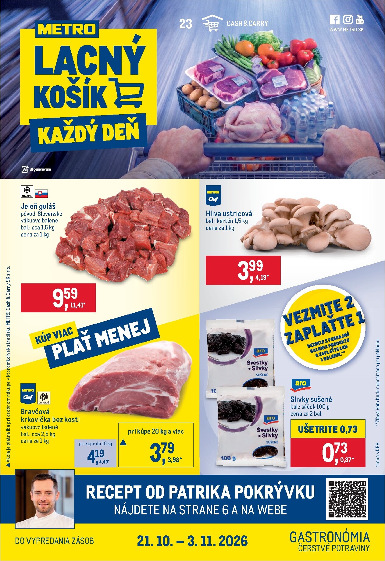 Aktuálny Metro - Gastronómia leták od stredy, 21.10.2026 do utorka, 03.11.2026