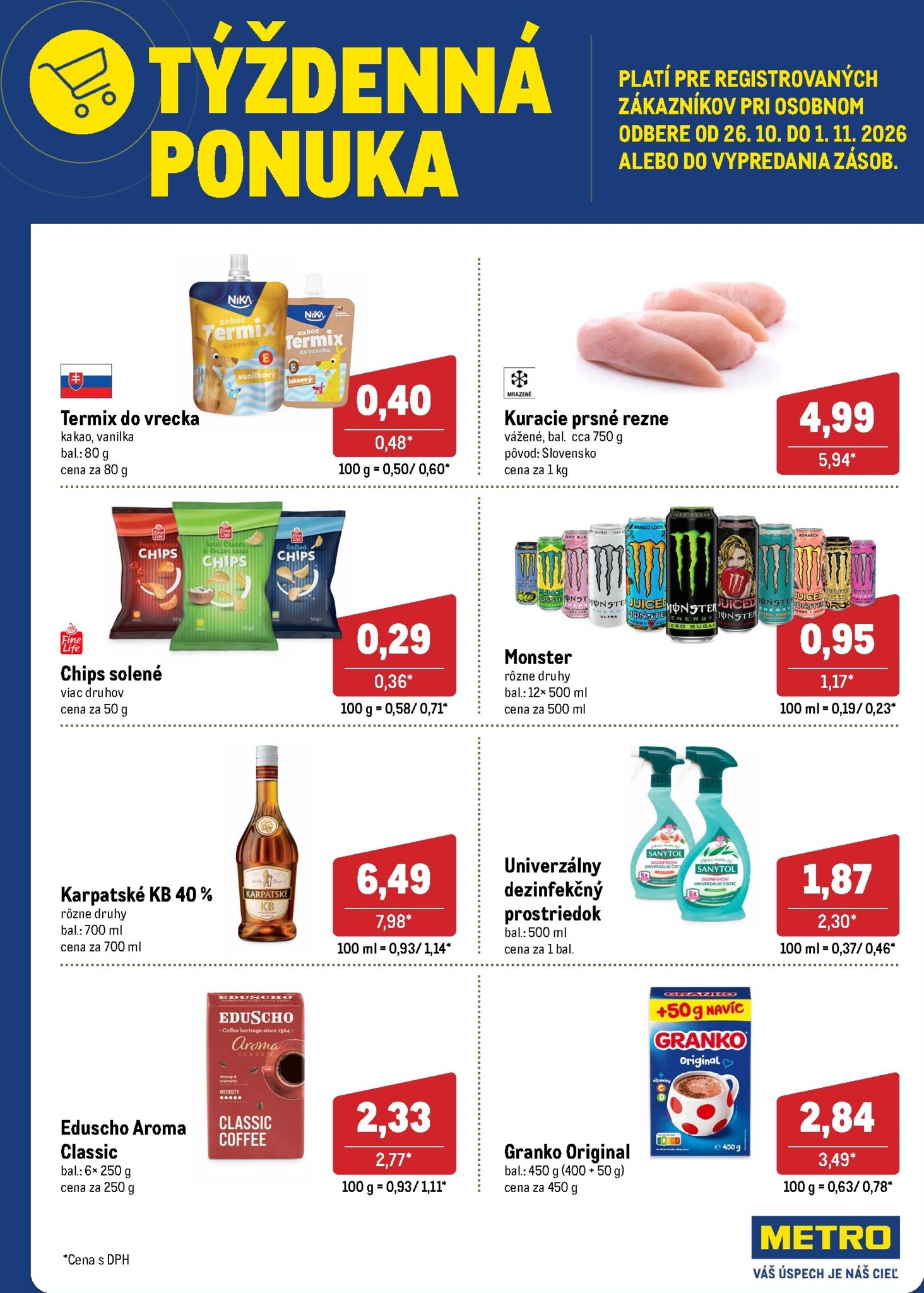 Aktuálny Metro - Týždenná ponuka leták od pondelka, 26.10.2026 do nedele, 01.11.2026