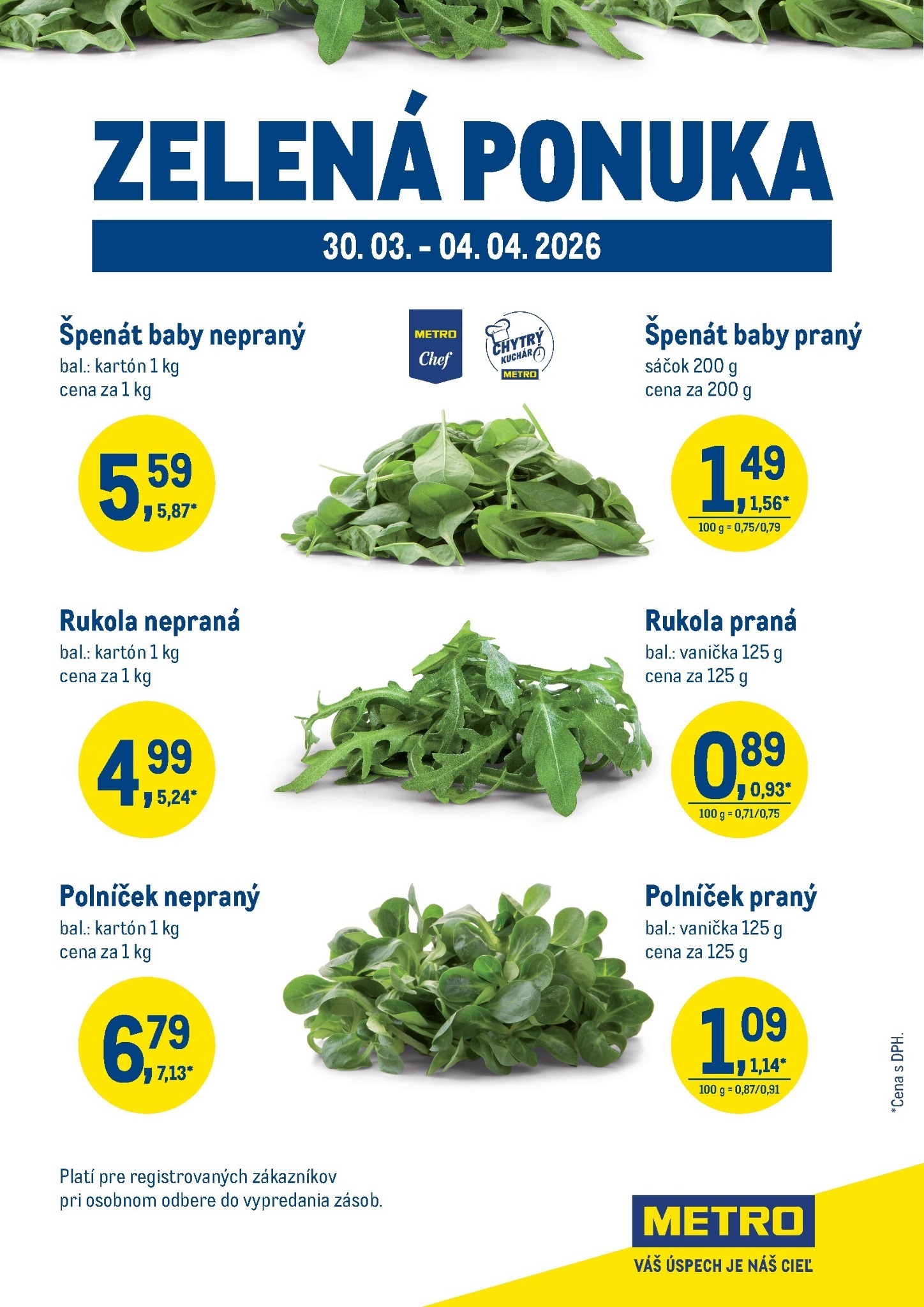 Leták Metro - Čerstvé hity týždňa - Zelená ponuka platný od 30.03.2026 do 04.04.2026