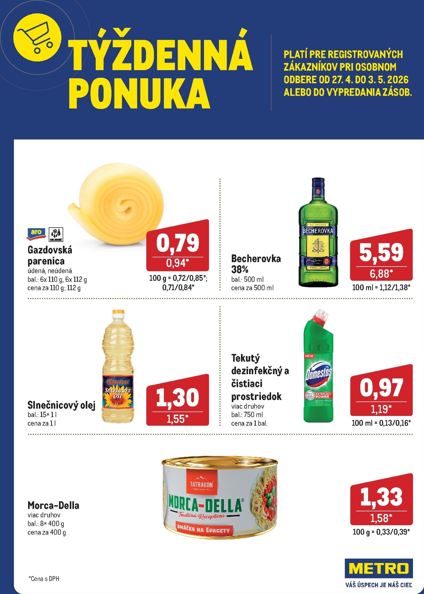 Aktuálny leták Metro - Týždenná ponuka od pondelka, 27.04.2026 do nedele, 03.05.2026