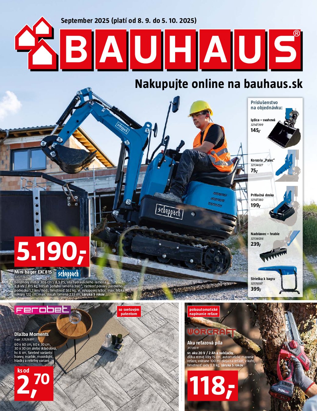 Leták Bauhaus platný od 08.09. do 05.10.