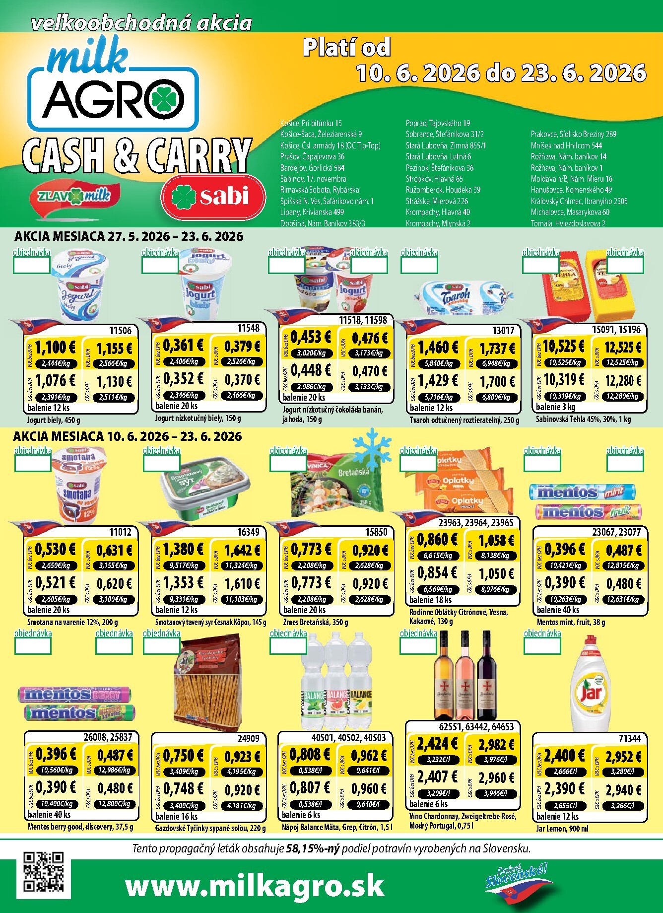 Nový Milk Agro - Cash & Carry leták od stredy, 10.06.2026 do utorka, 23.06.2026