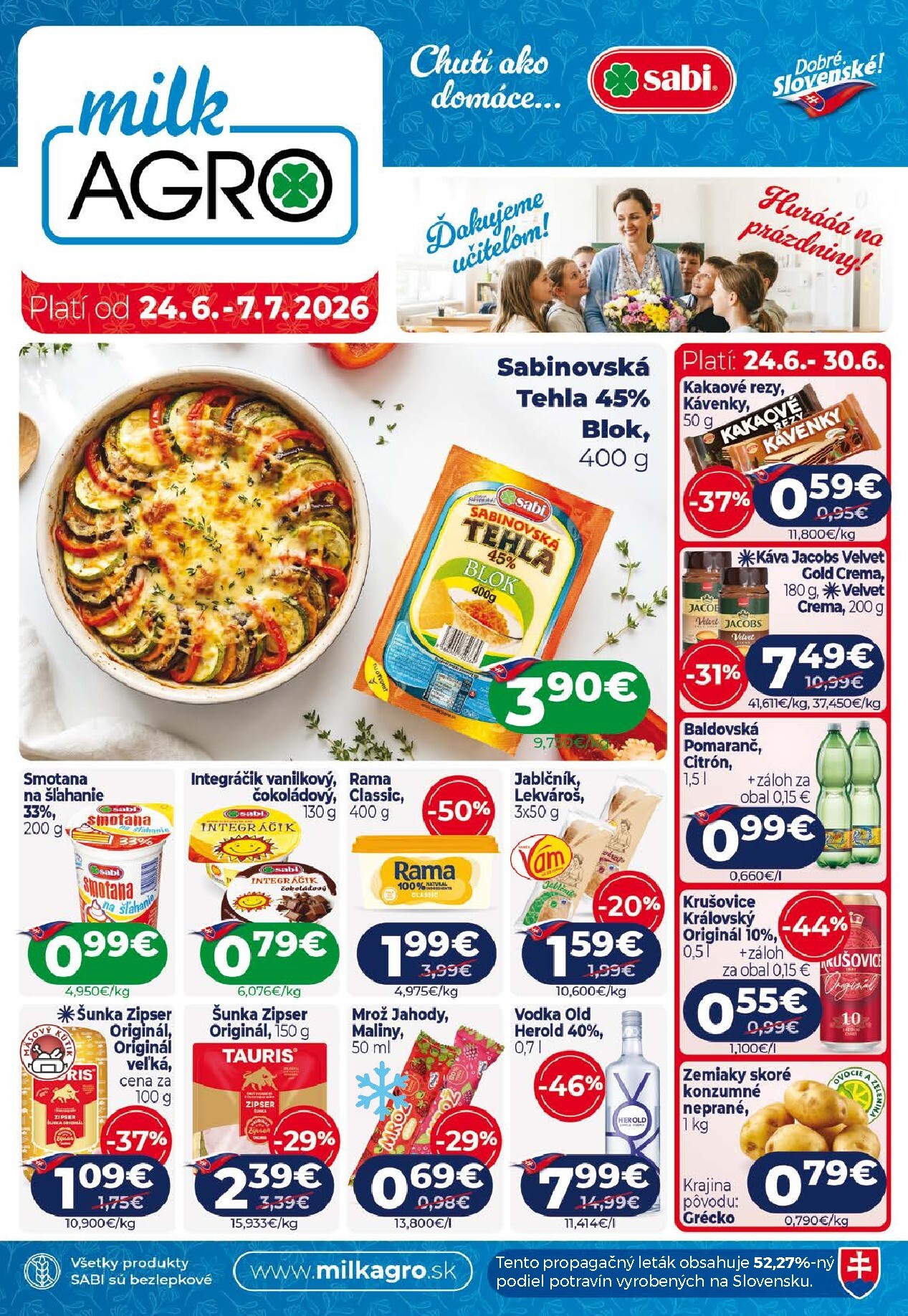 Nový Milk Agro leták od stredy, 24.06.2026 do utorka, 07.07.2026