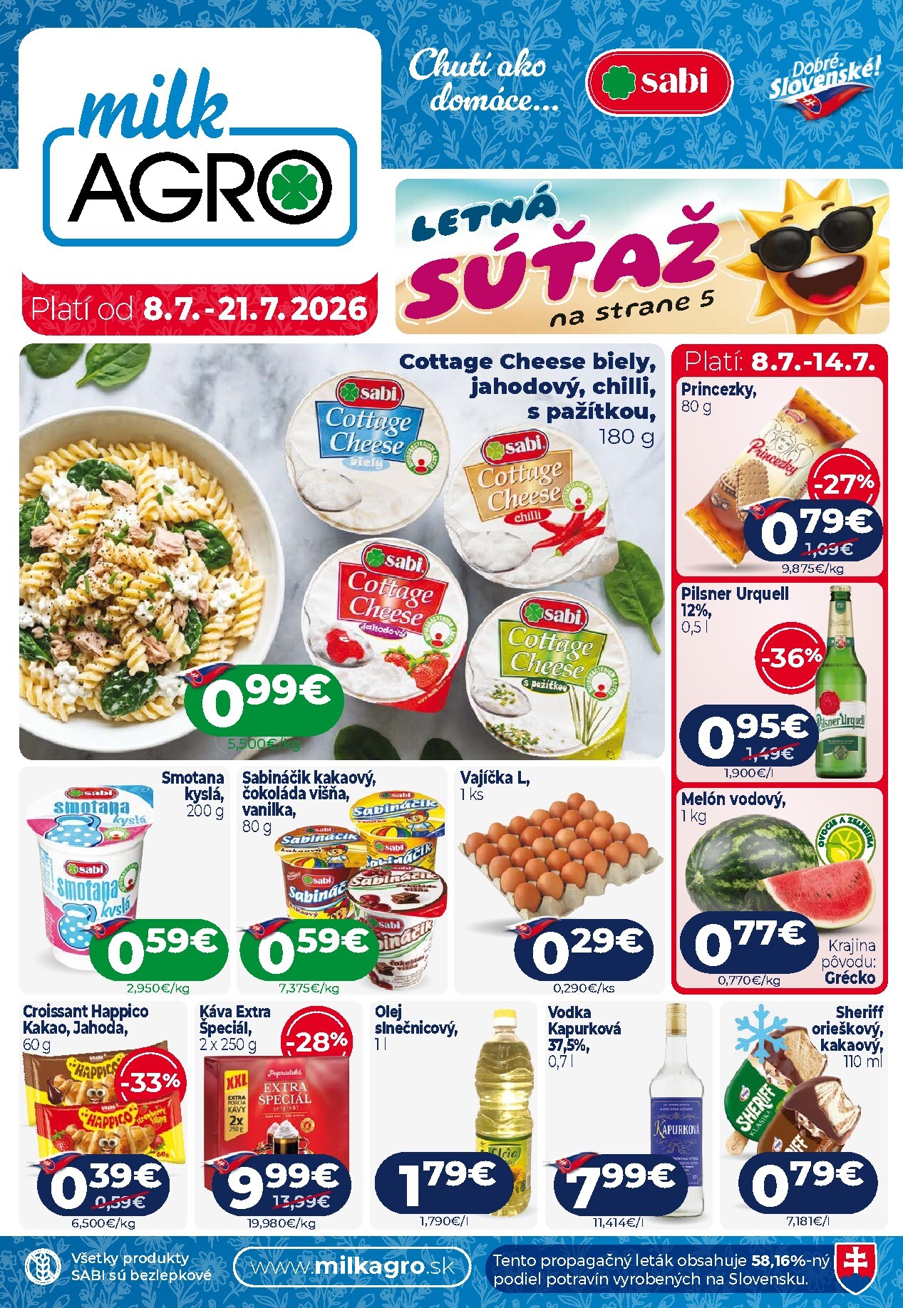 Nový Milk Agro leták od stredy, 08.07.2026 do utorka, 21.07.2026