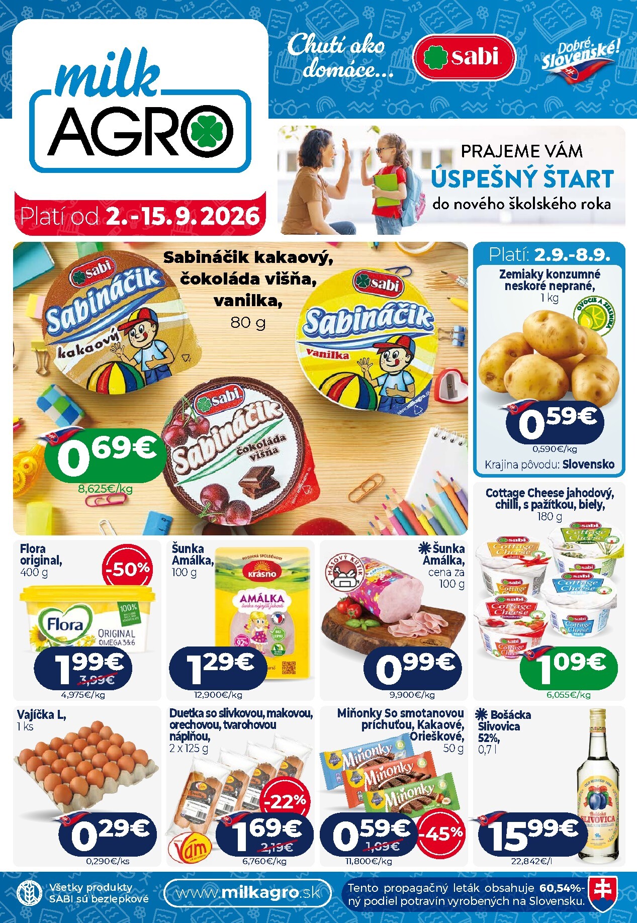 Aktuálny Milk Agro leták od stredy, 02.09.2026 do utorka, 15.09.2026