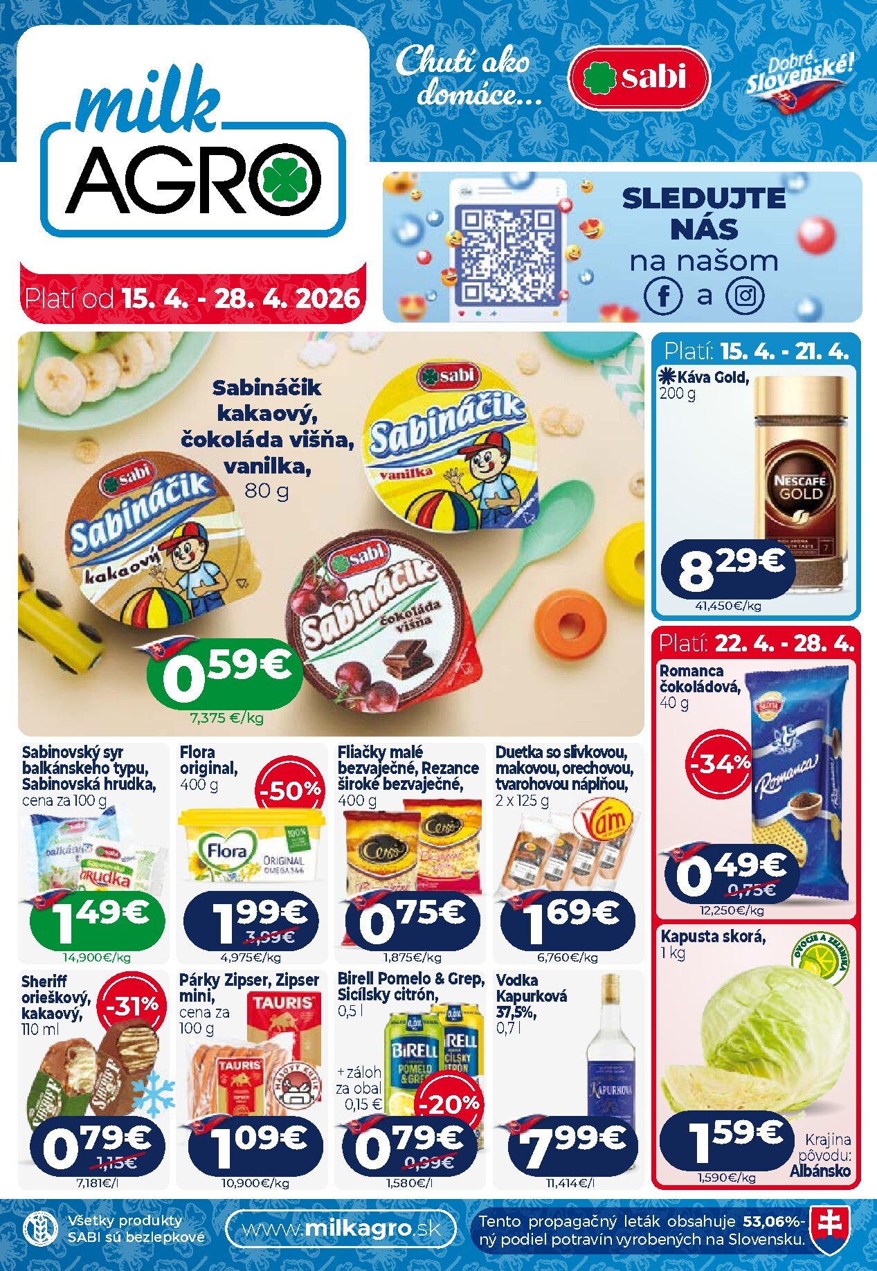 Nový leták Milk Agro platný od stredy, 15.04.2026 do utorka, 28.04.2026
