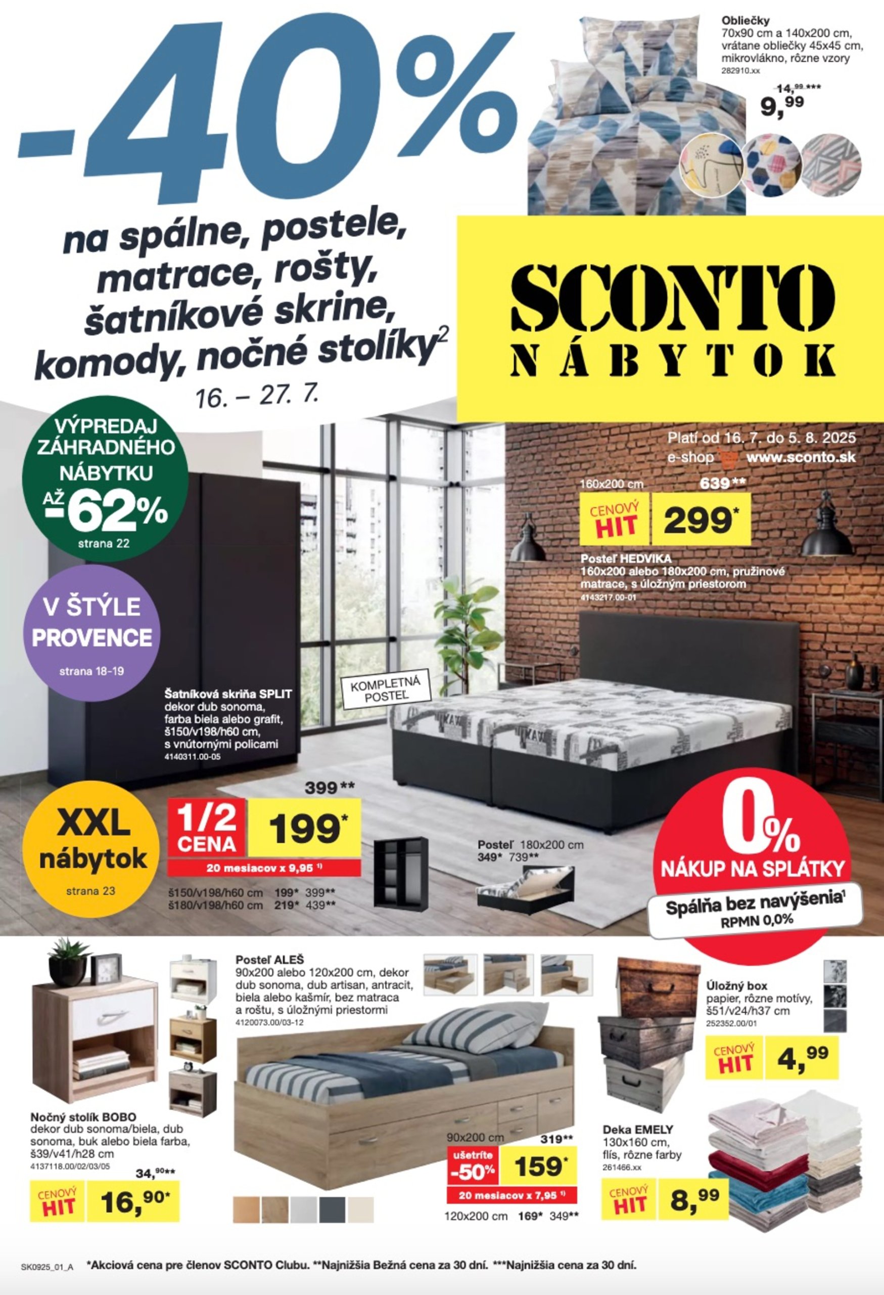 Leták SCONTO nábytok platný od 16.07. do 05.08.