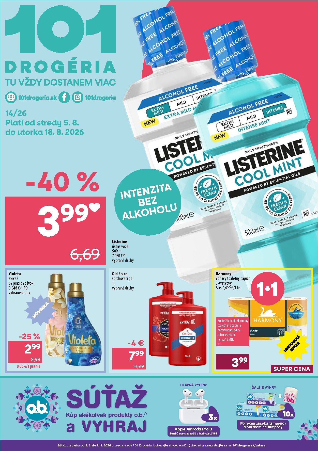Aktuálny 101 Drogerie leták od stredy, 05.08.2026 do utorka, 18.08.2026
