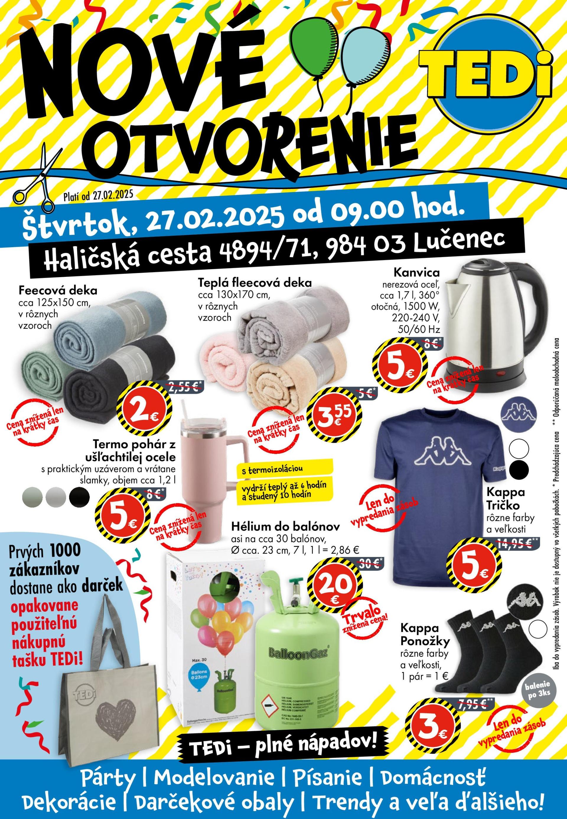 TEDi - Nové otvorenie Lučenec leták platný od 27.02. - 05.03.