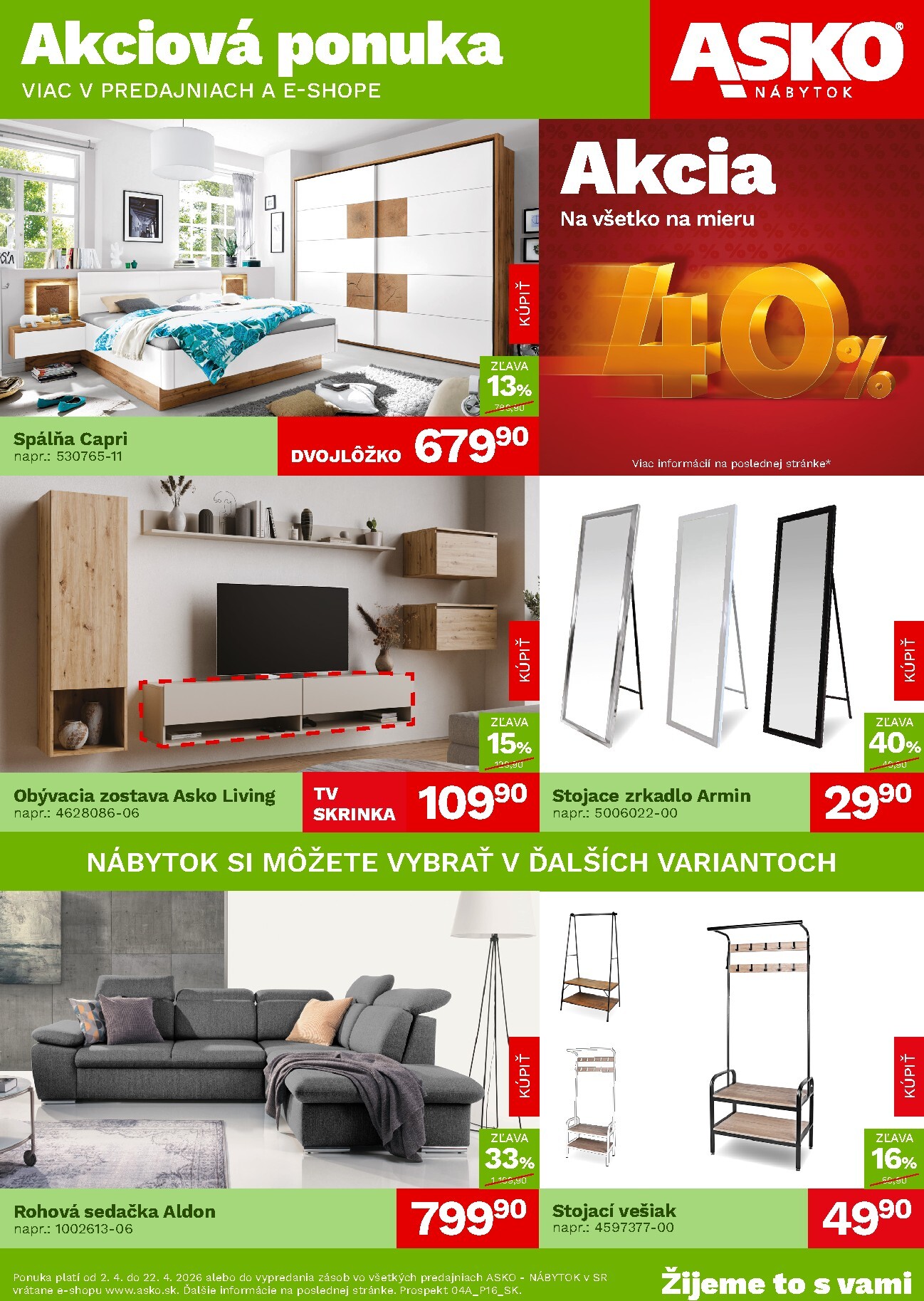 Leták ASKO NÁBYTOK platný od 02.04.2026 do 22.04.2026