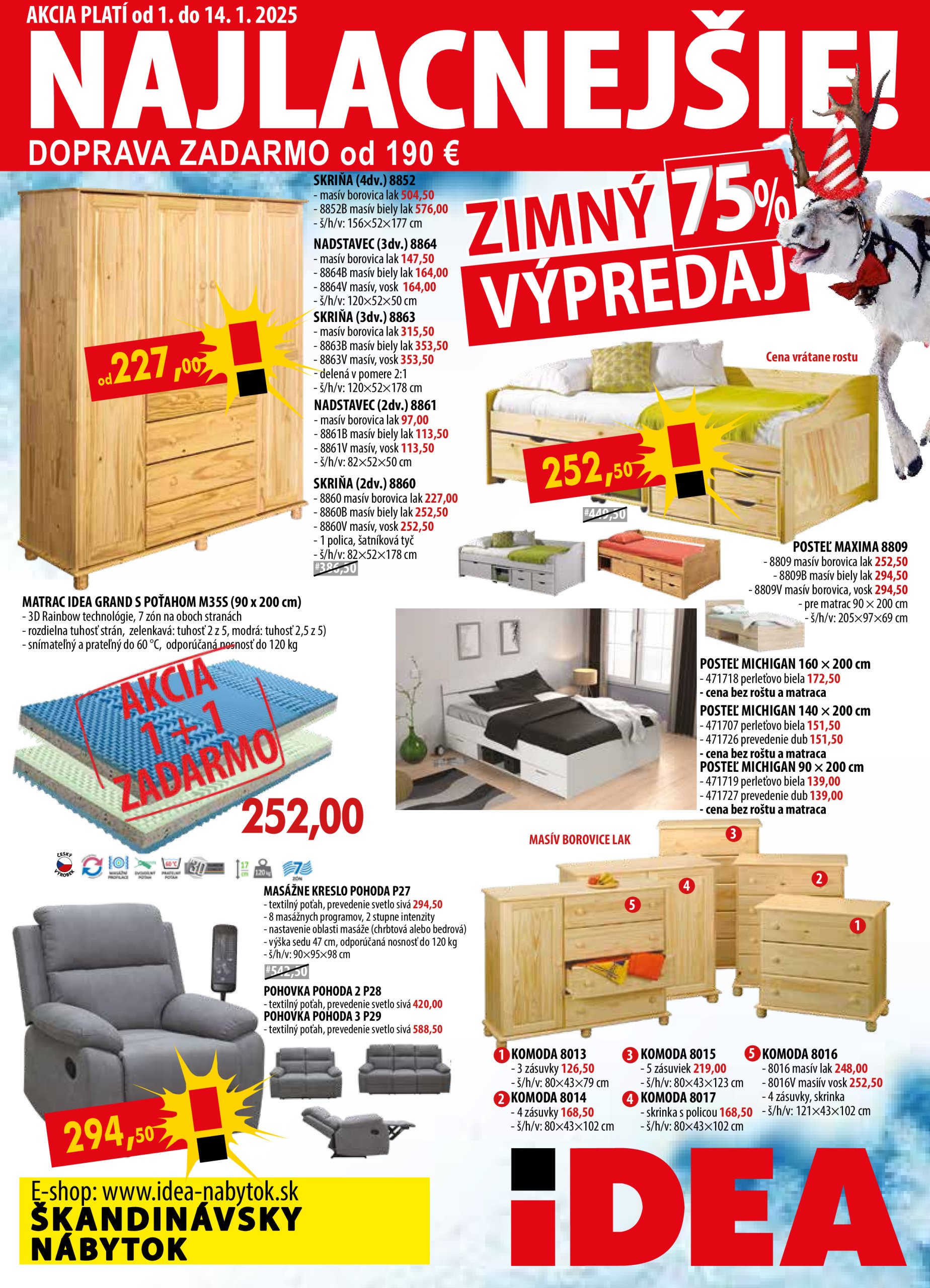 IDEA Nábytok leták platný od 01.01. - 14.01.