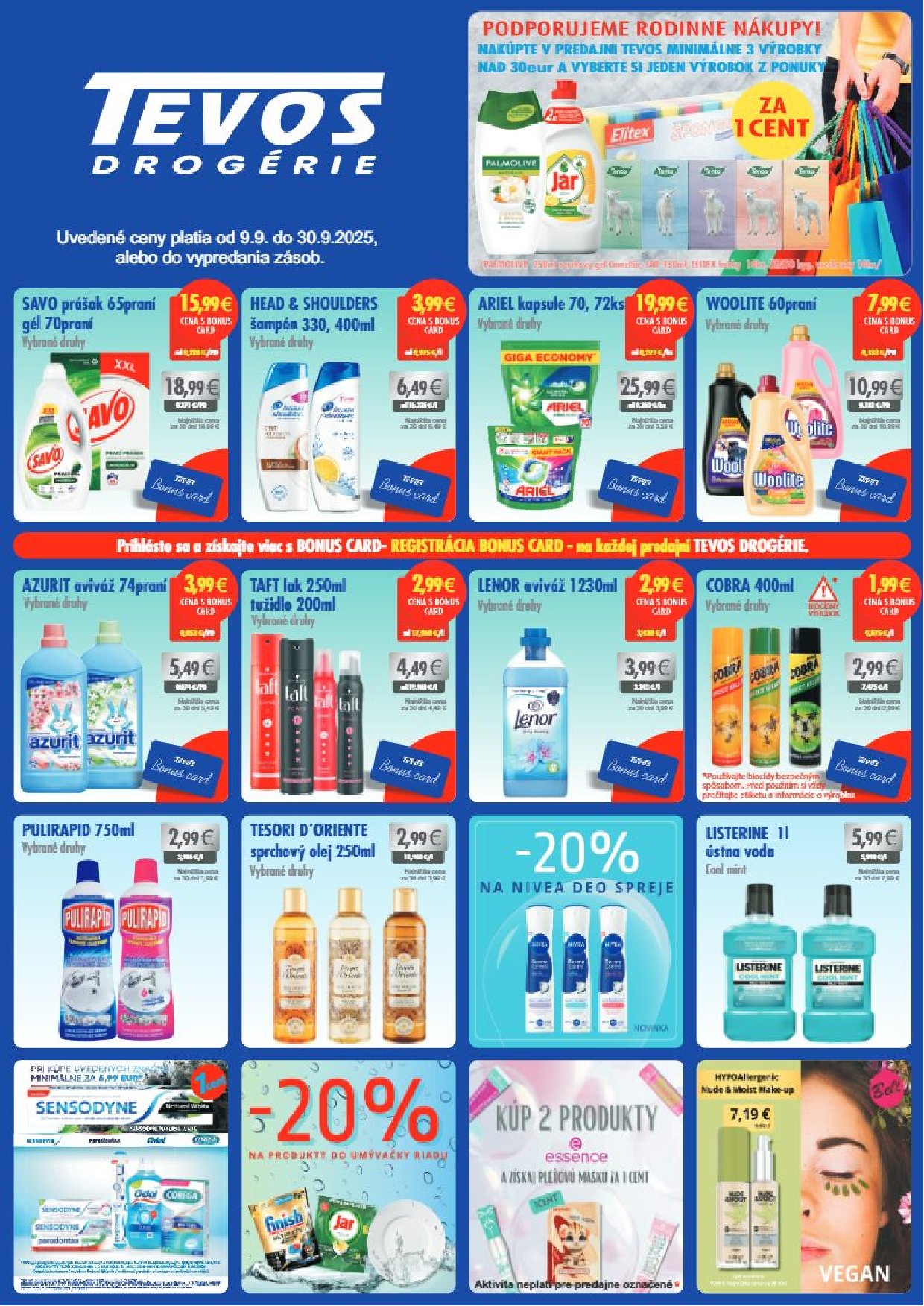 Leták TEVOS drogérie platný od 09.09. do 30.09.