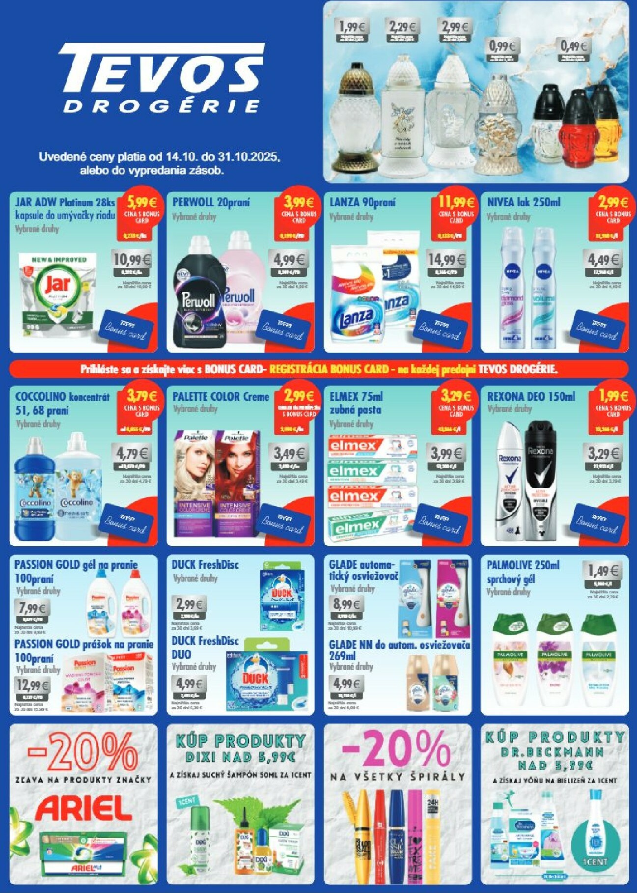 Leták TEVOS drogérie platný od 14.10. do 31.10.