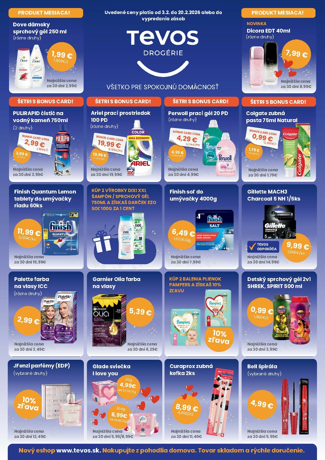 Leták TEVOS drogérie platný od 03.02.2026 do 20.02.2026