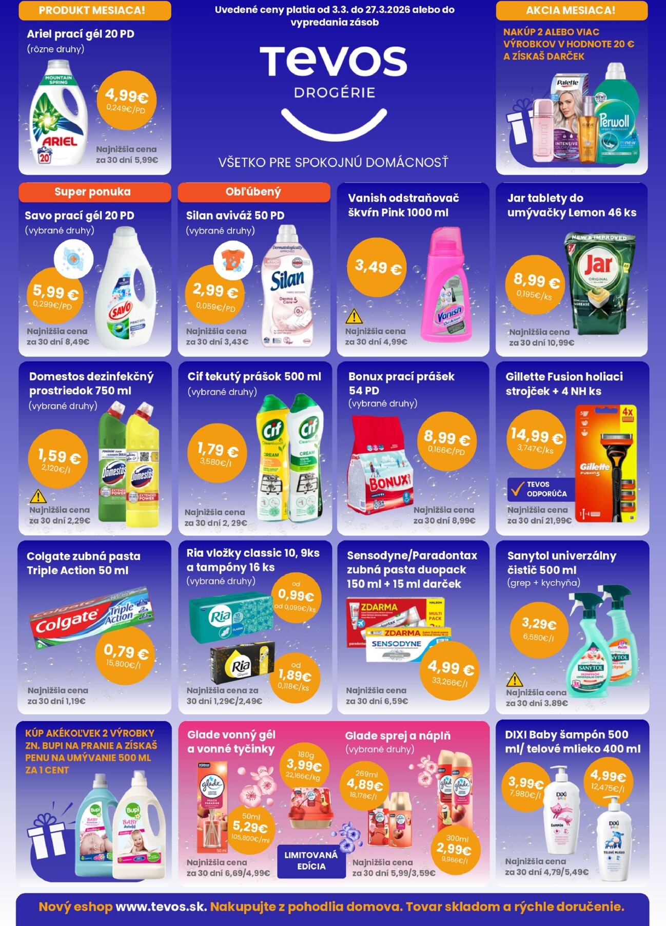 Leták TEVOS drogérie platný od 03.03.2026 do 27.03.2026
